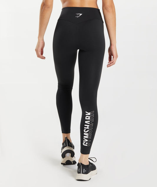 Gymshark FRACTION LEGGINGS - Black/White