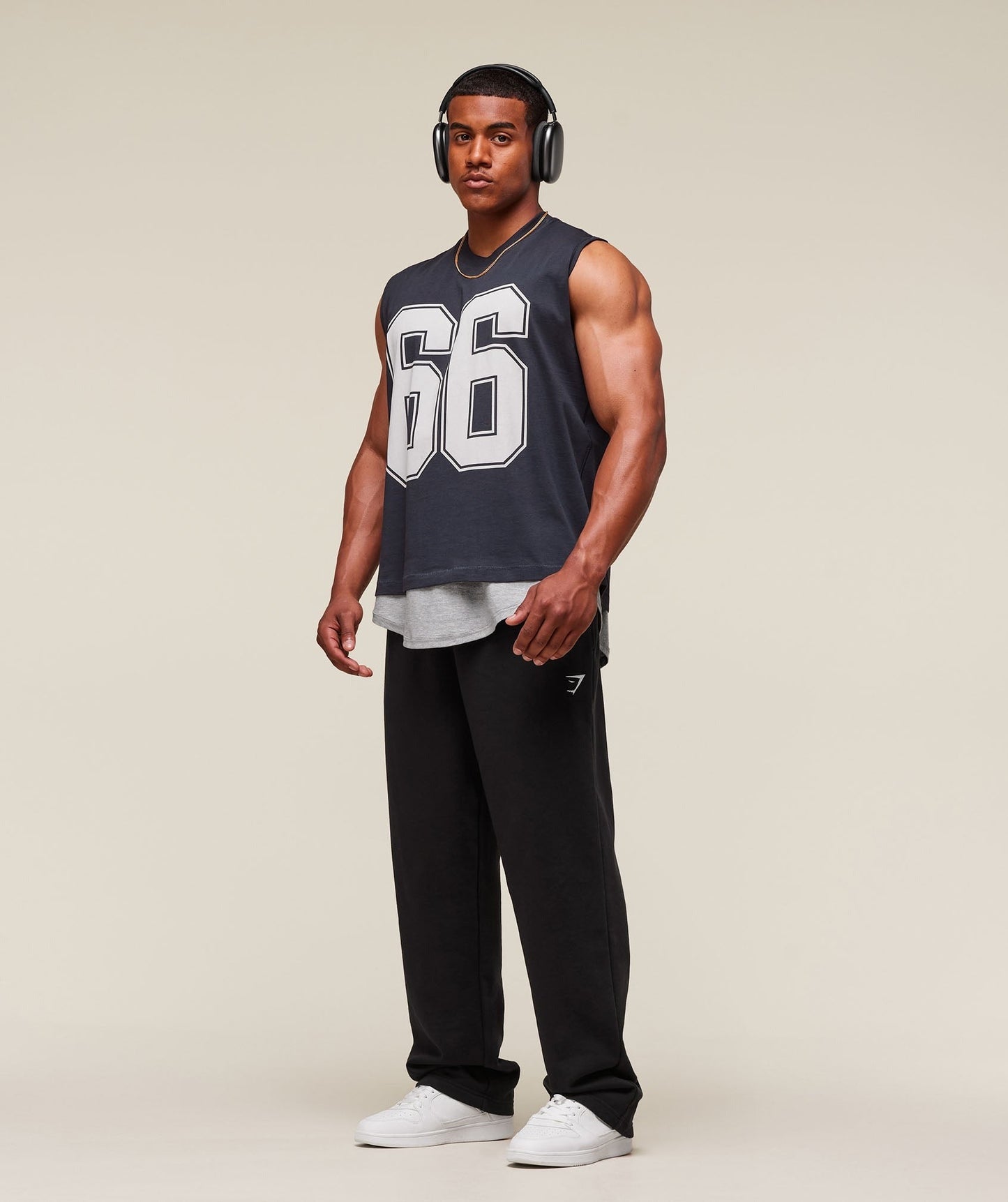Gymshark GSLC 2in1 Reversible Tank - Light Grey Core Marl/Heavy Blue