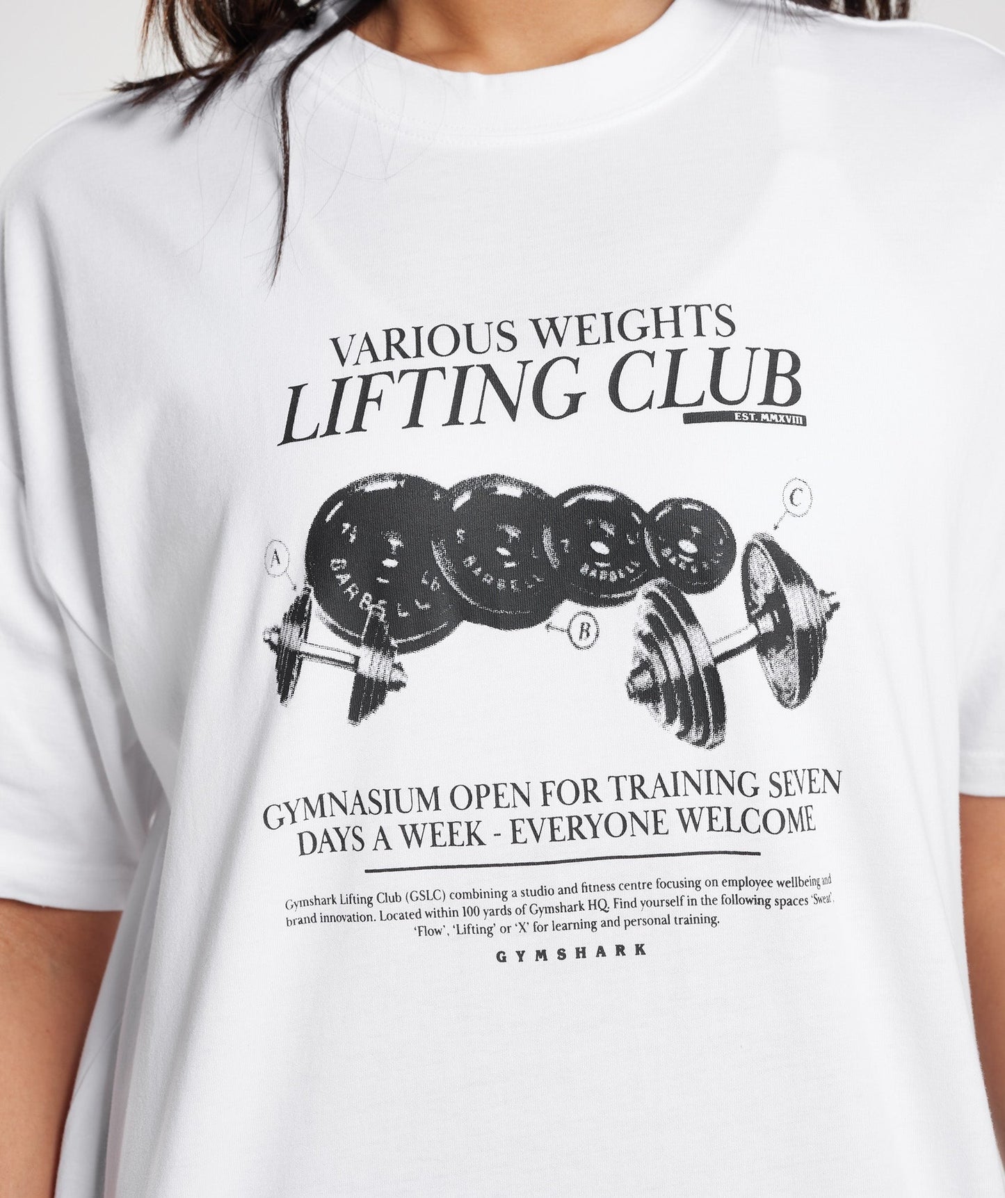 Gymshark Lifting Graphic Oversized T-Shirt - White