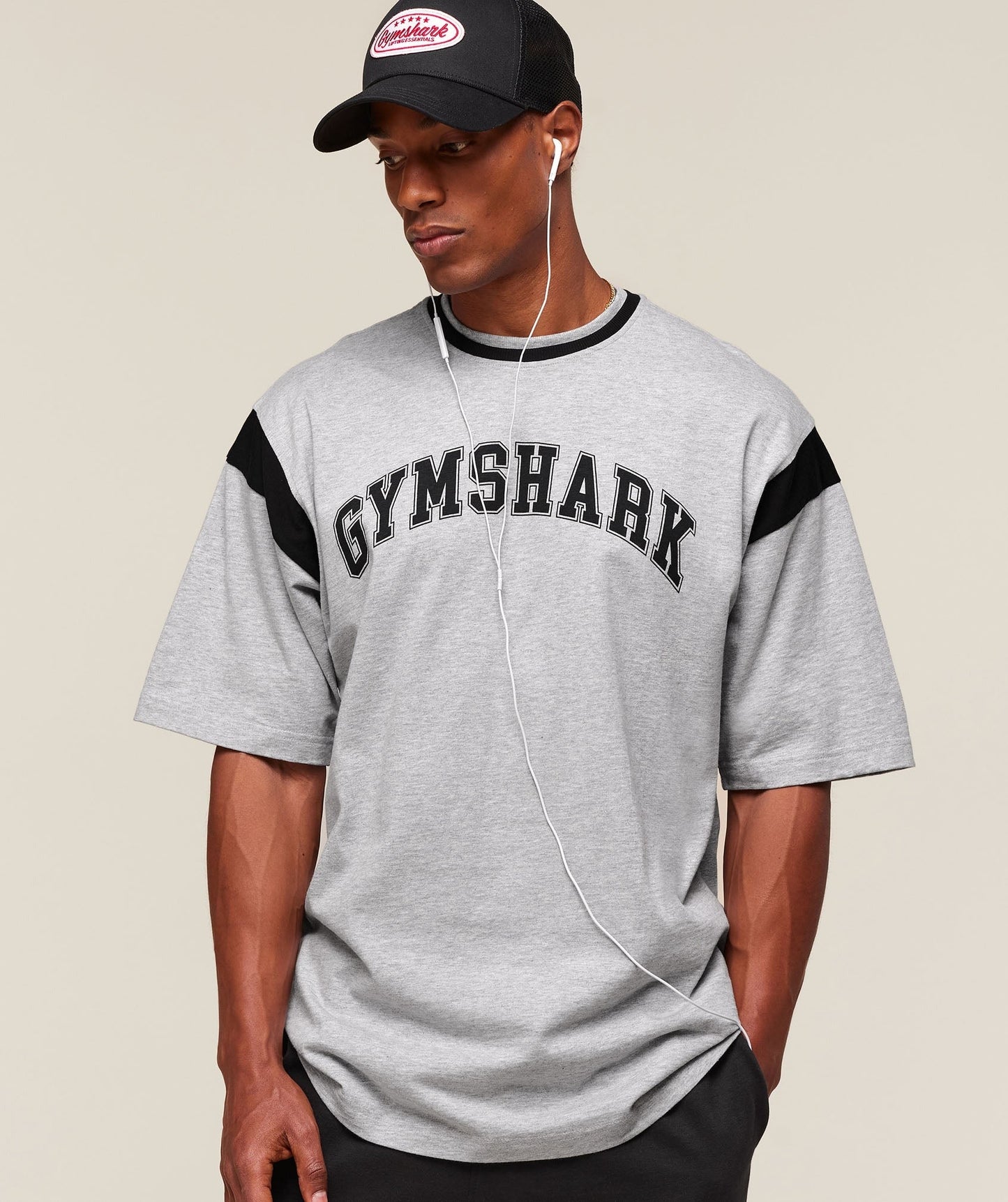 Gymshark GSLC Oversized T-Shirt - Light Grey Core Marl