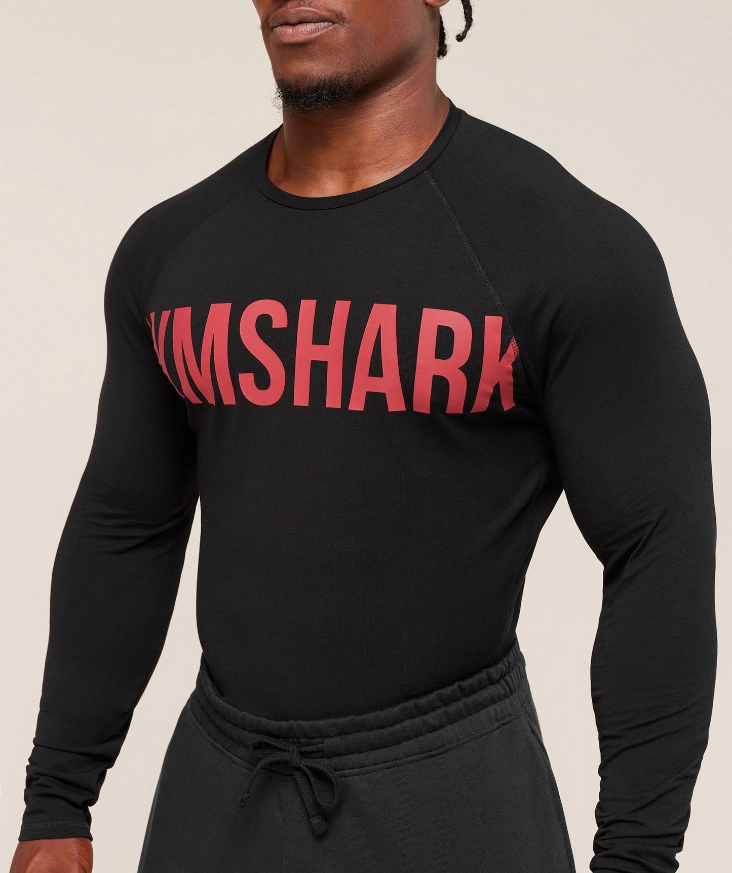 Gymshark Prime Long Sleeve T-Shirt - Black/Vivid Red