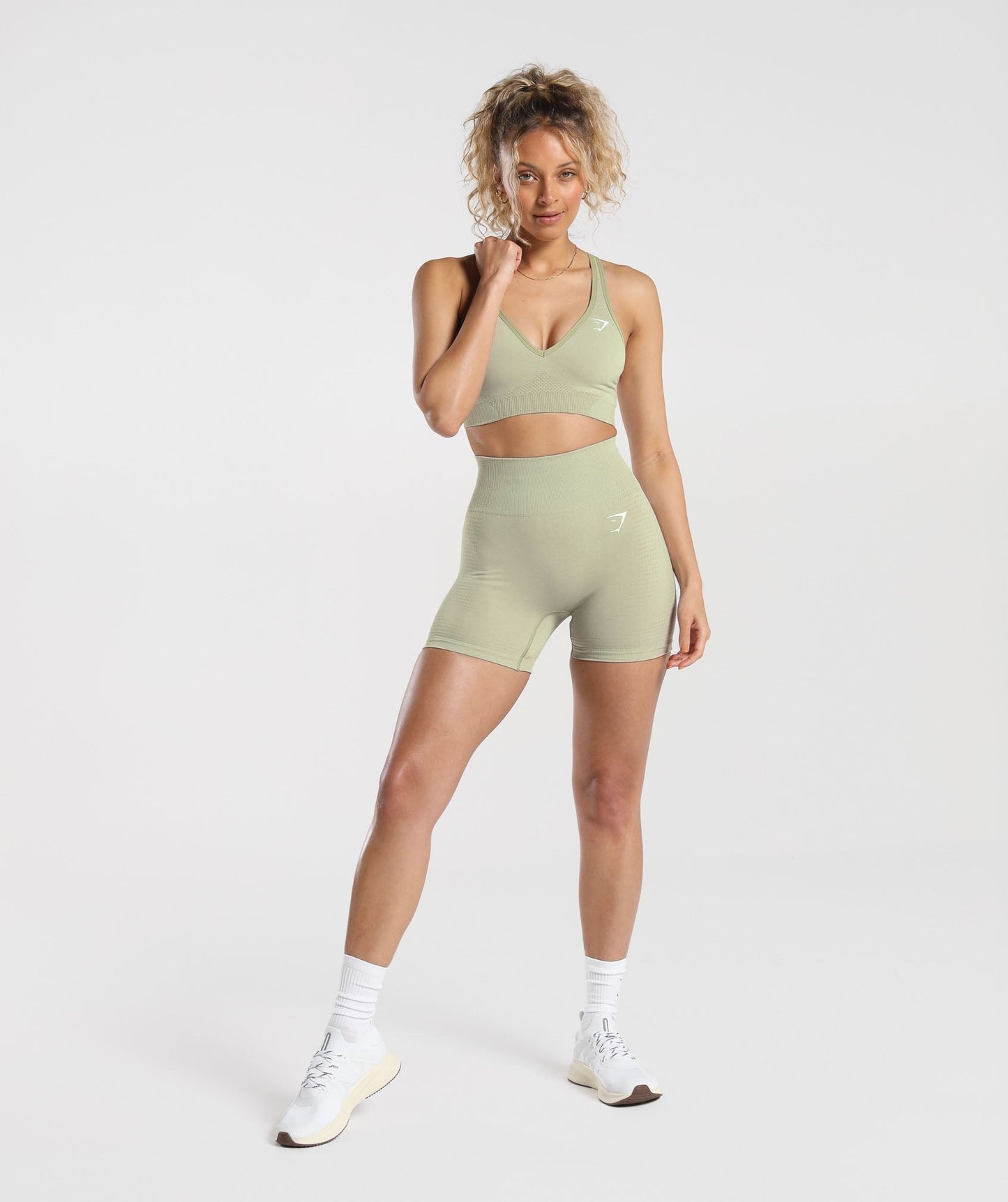 Gymshark Vital Seamless Shorts - Light Sage Green Marl
