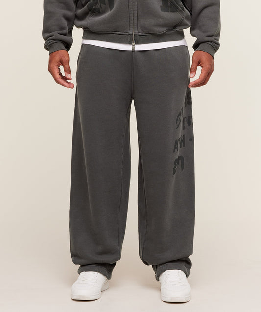 Gymshark Collegiate Washed Wide Leg Jogger - Asphalt Grey