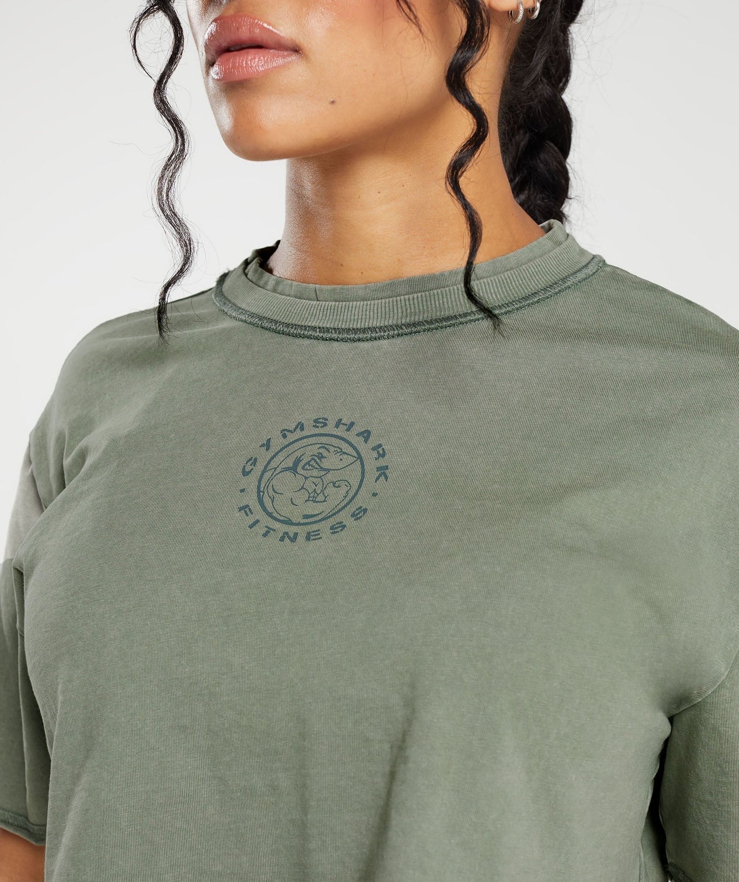 Gymshark Legacy Washed Crop Top - Dusk Green