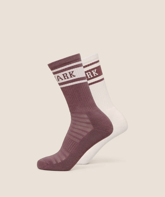 Gymshark Collegiate Crew Sock 2pk - Calm Pink
