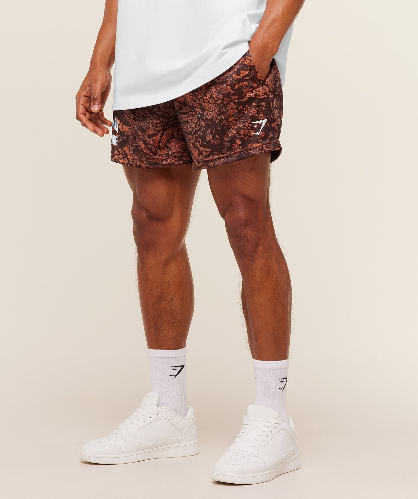 Gymshark Lifting Mesh 5" Shorts - Terracotta Orange