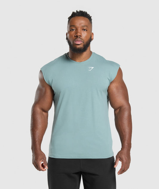 Gymshark Critical Cut Off Tank - Celeste Blue