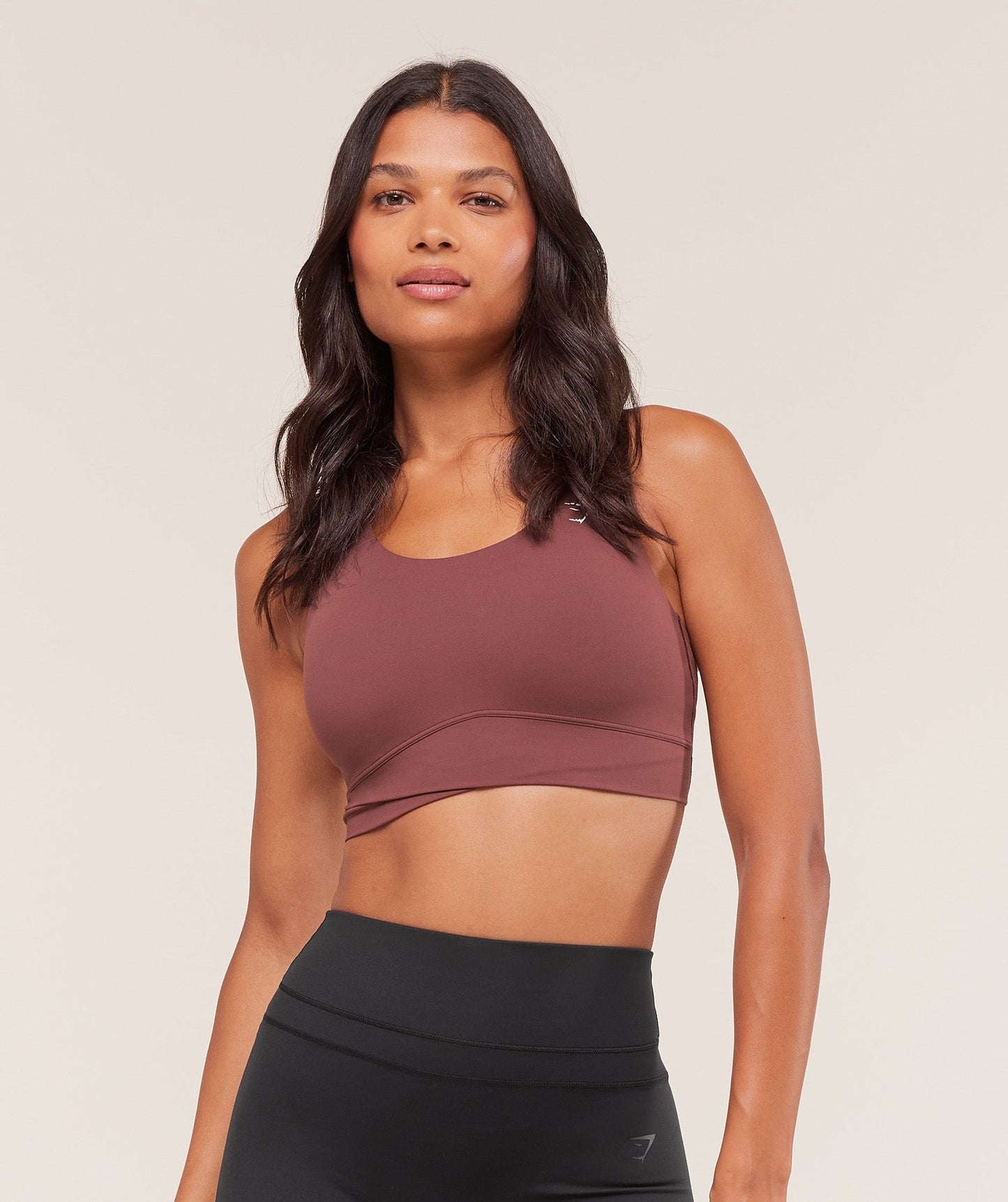 Gymshark Cross Over Sports Bra - Burgundy Brown