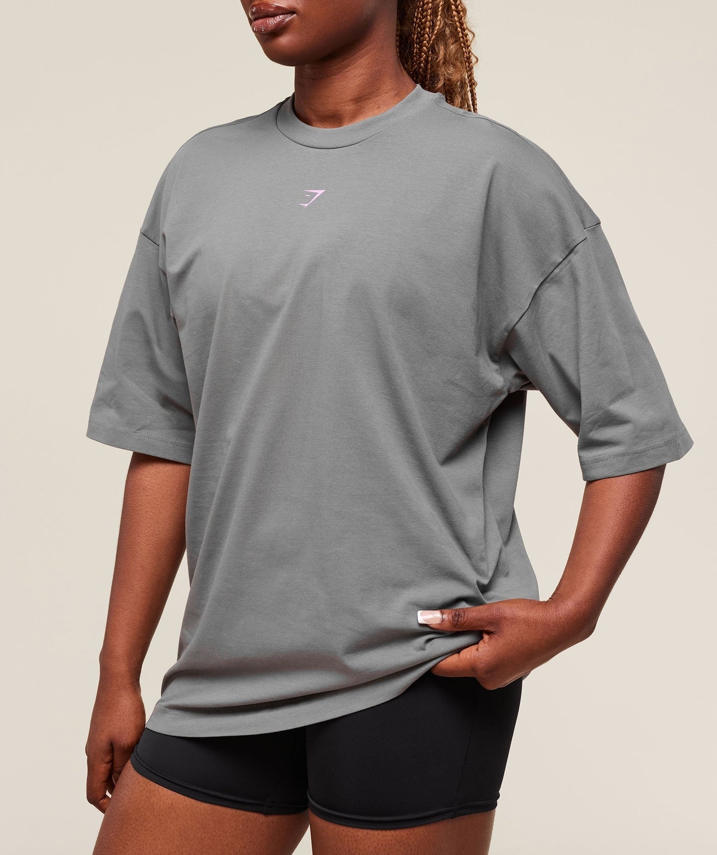 Gymshark Dump Truck Graphic Oversized T-Shirt - Ash Grey