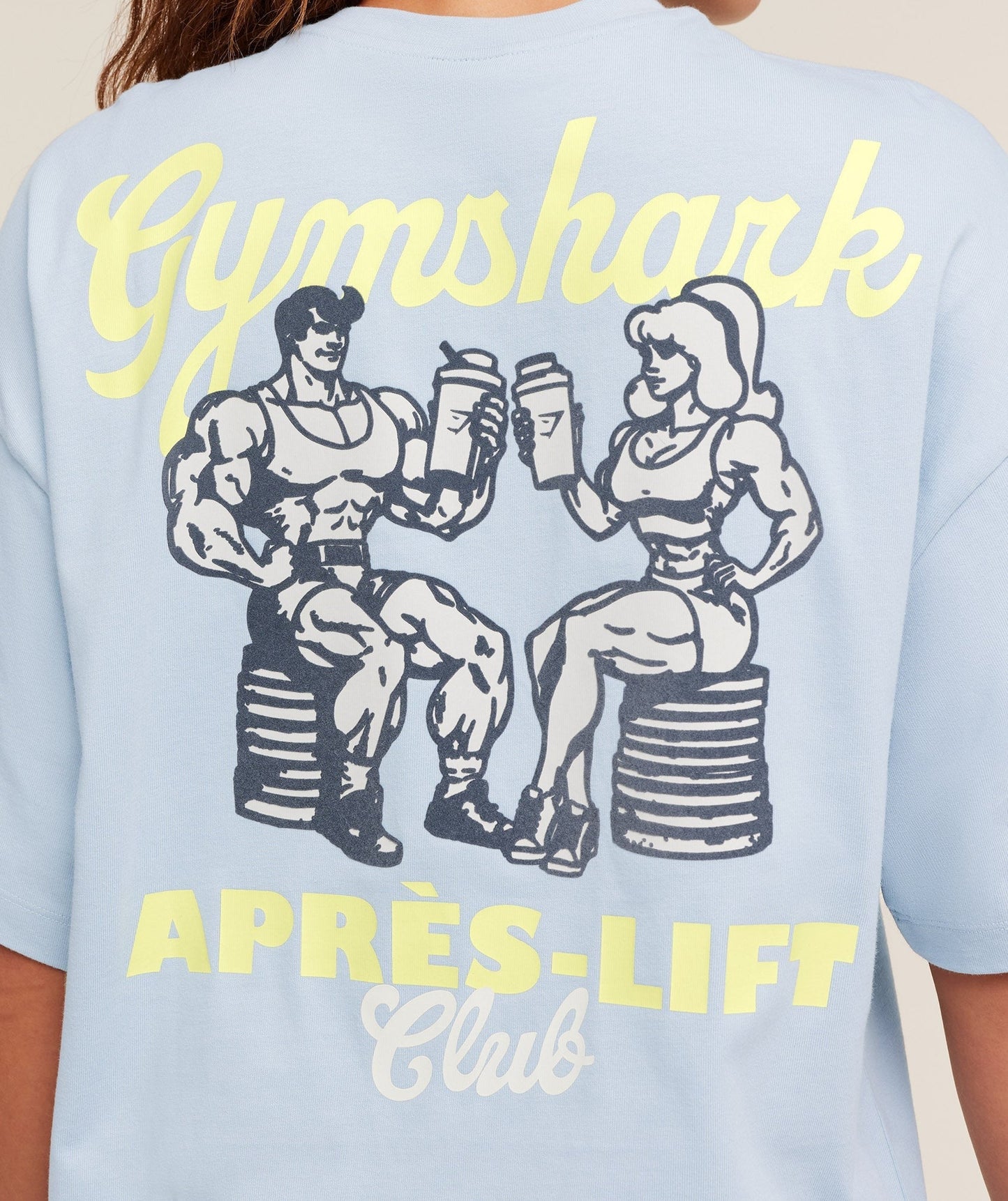 Gymshark Après-Lift Club Oversized T-Shirt - GS Smoke Blue