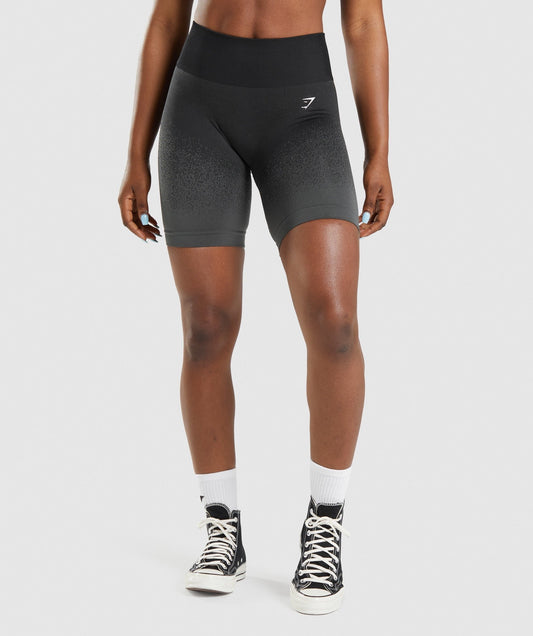 Gymshark Adapt Ombre Seamless Cycling Shorts - Black/Grey