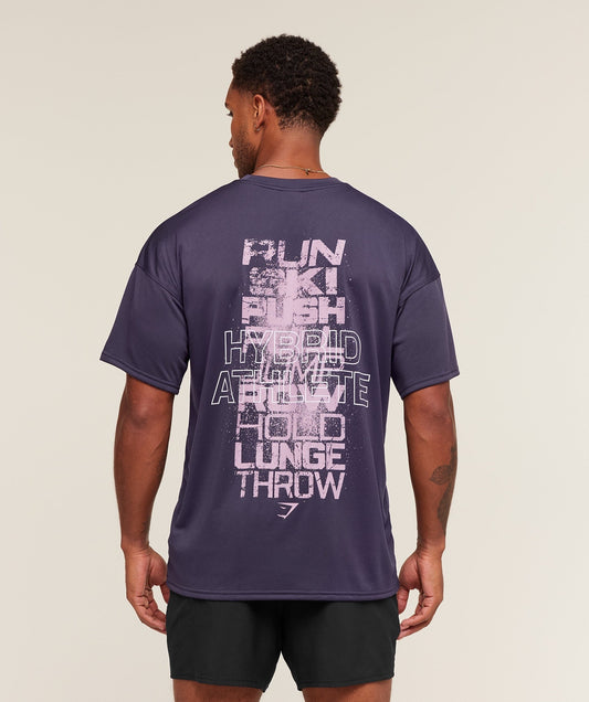 Gymshark Hybrid Athlete T-Shirt - Midnight Purple