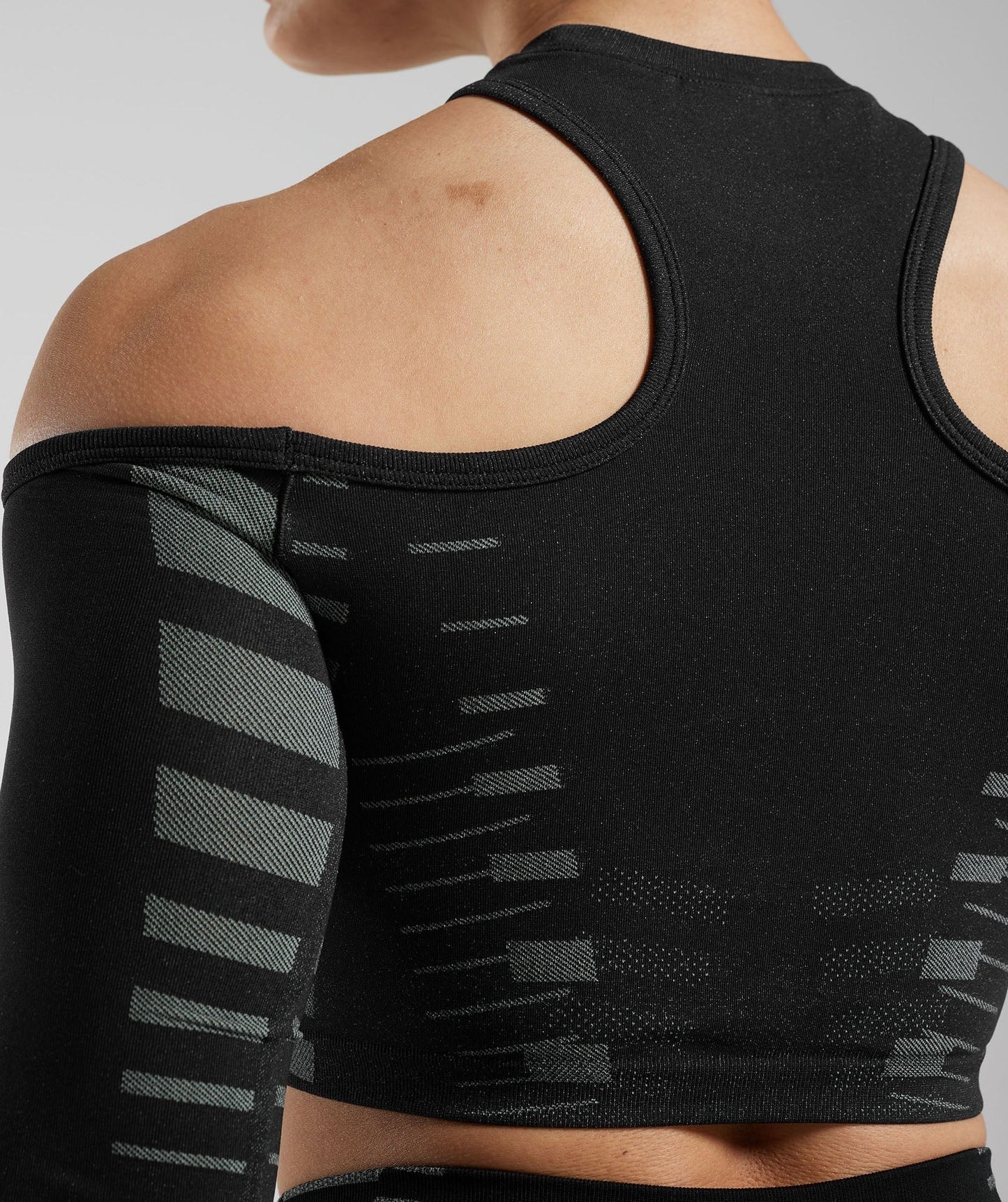 Gymshark Apex Limit Crop Top - Black/Light Grey