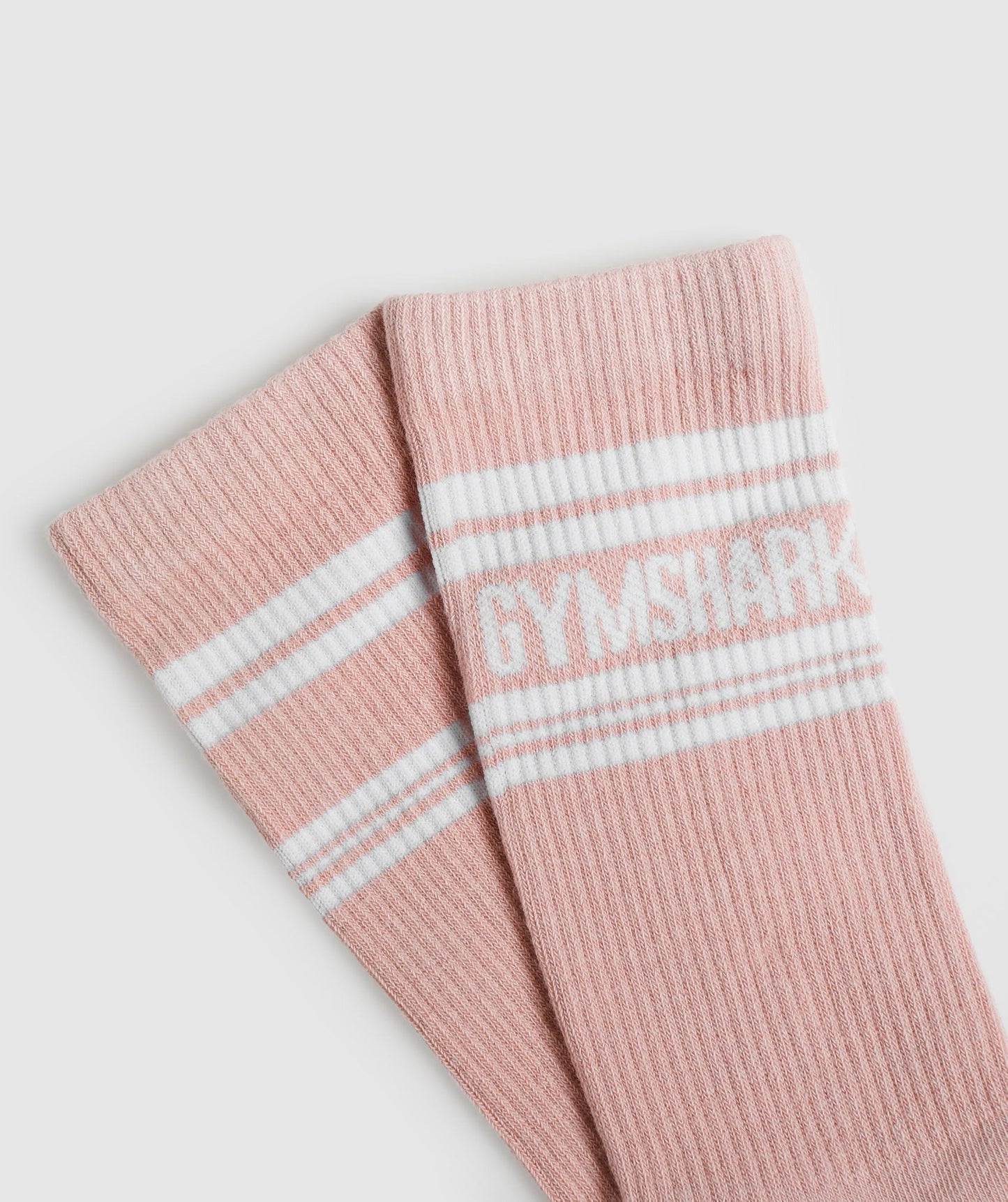 Gymshark Stripe Crew Single Sock - Light Pink/White