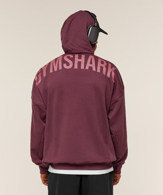 Gymshark Power Oversized Hoodie - GS Impact Burgundy