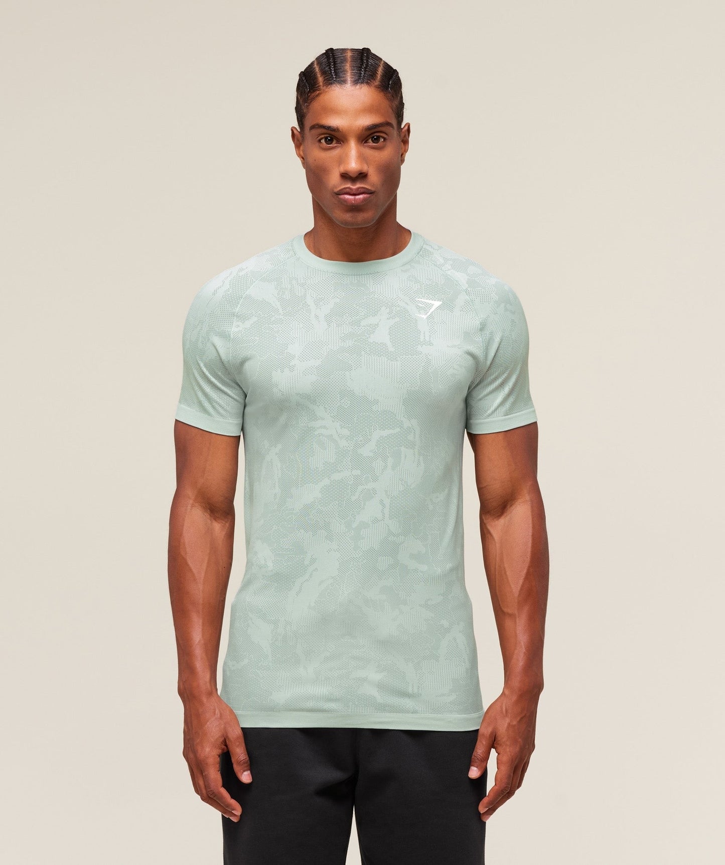 Gymshark Geo Seamless T-Shirt - Morning Blue/Celeste Blue