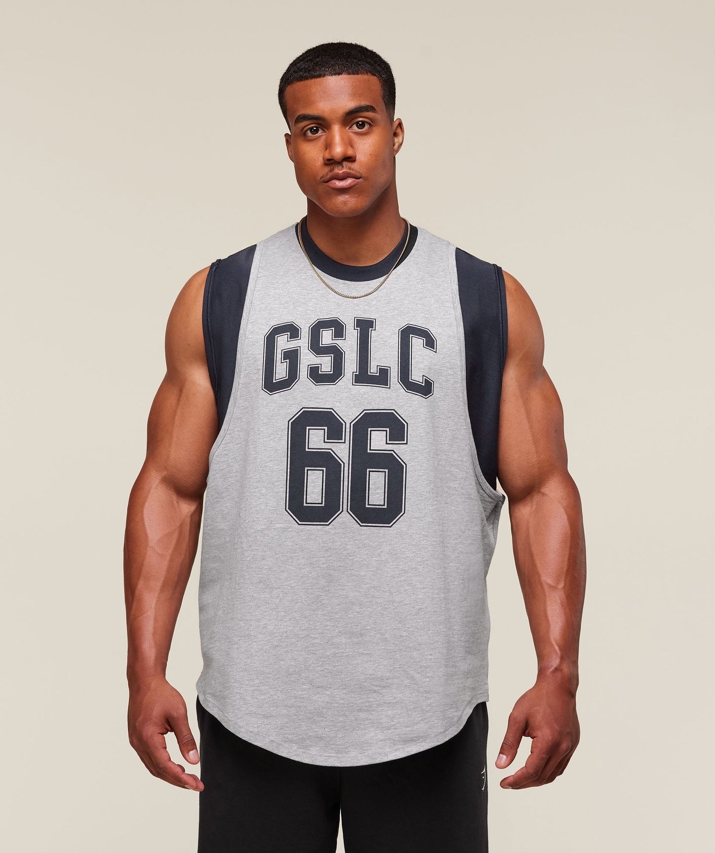 Gymshark GSLC 2in1 Reversible Tank - Light Grey Core Marl/Heavy Blue