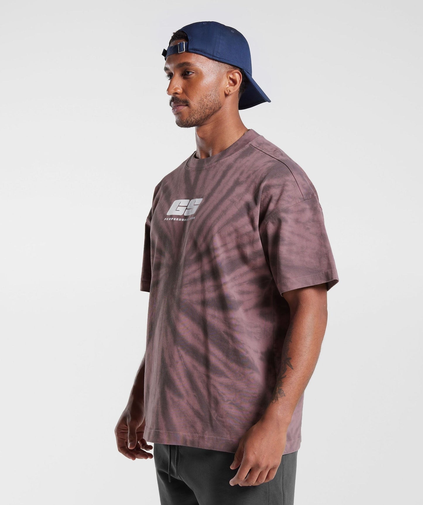 Gymshark Rest Day T-Shirt - Dusty Maroon/Silhouette Grey/Spiral Optic Wash
