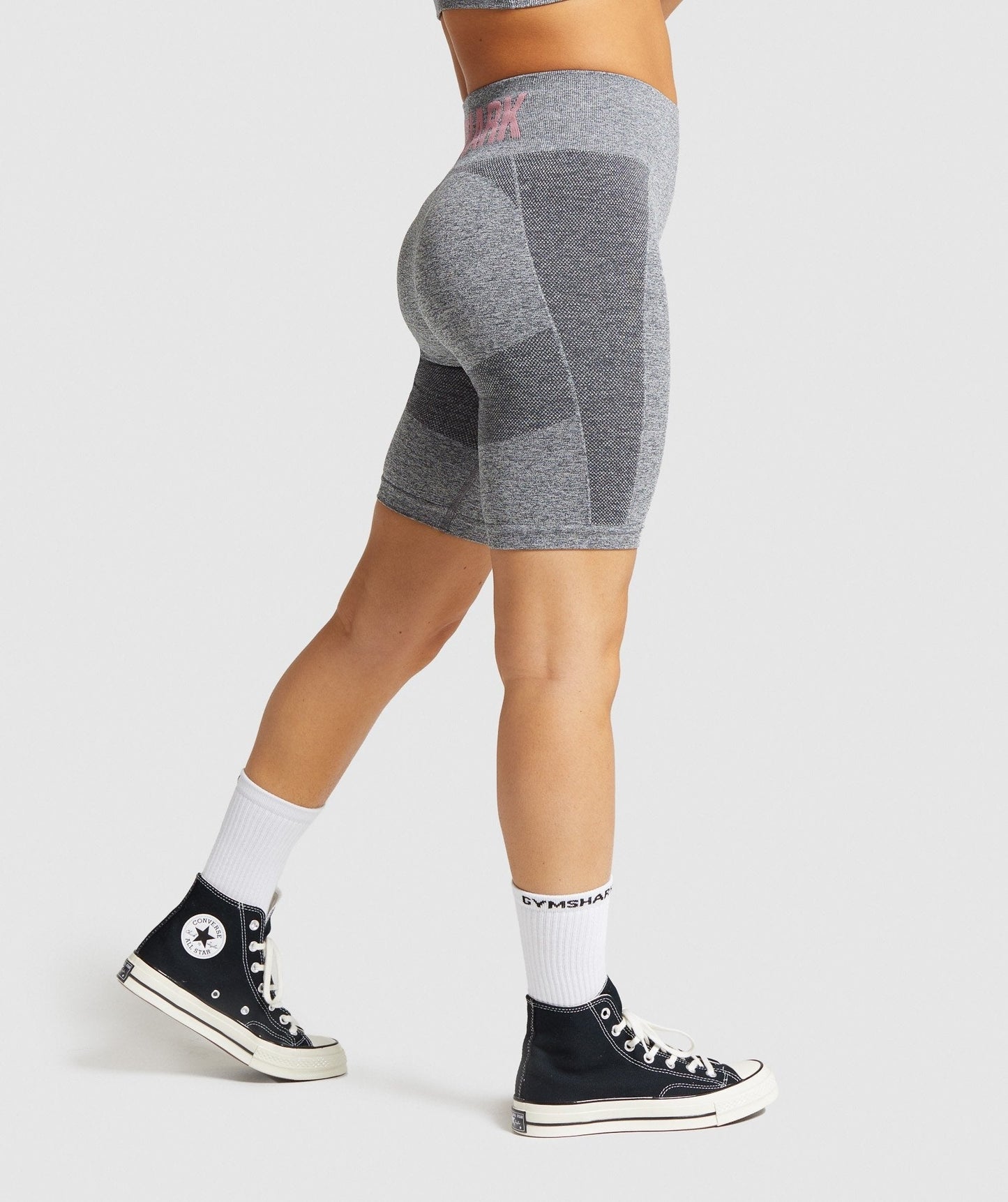 Gymshark Flex Cycling Shorts - Charcoal Marl/Pink
