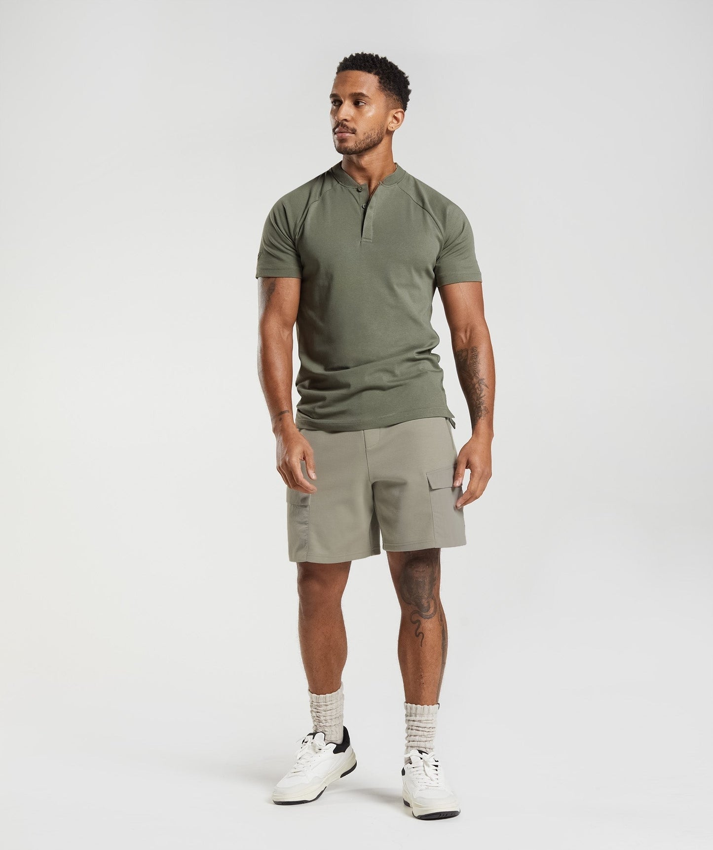 Gymshark Rest Day Commute Polo Shirt - Dusty Olive