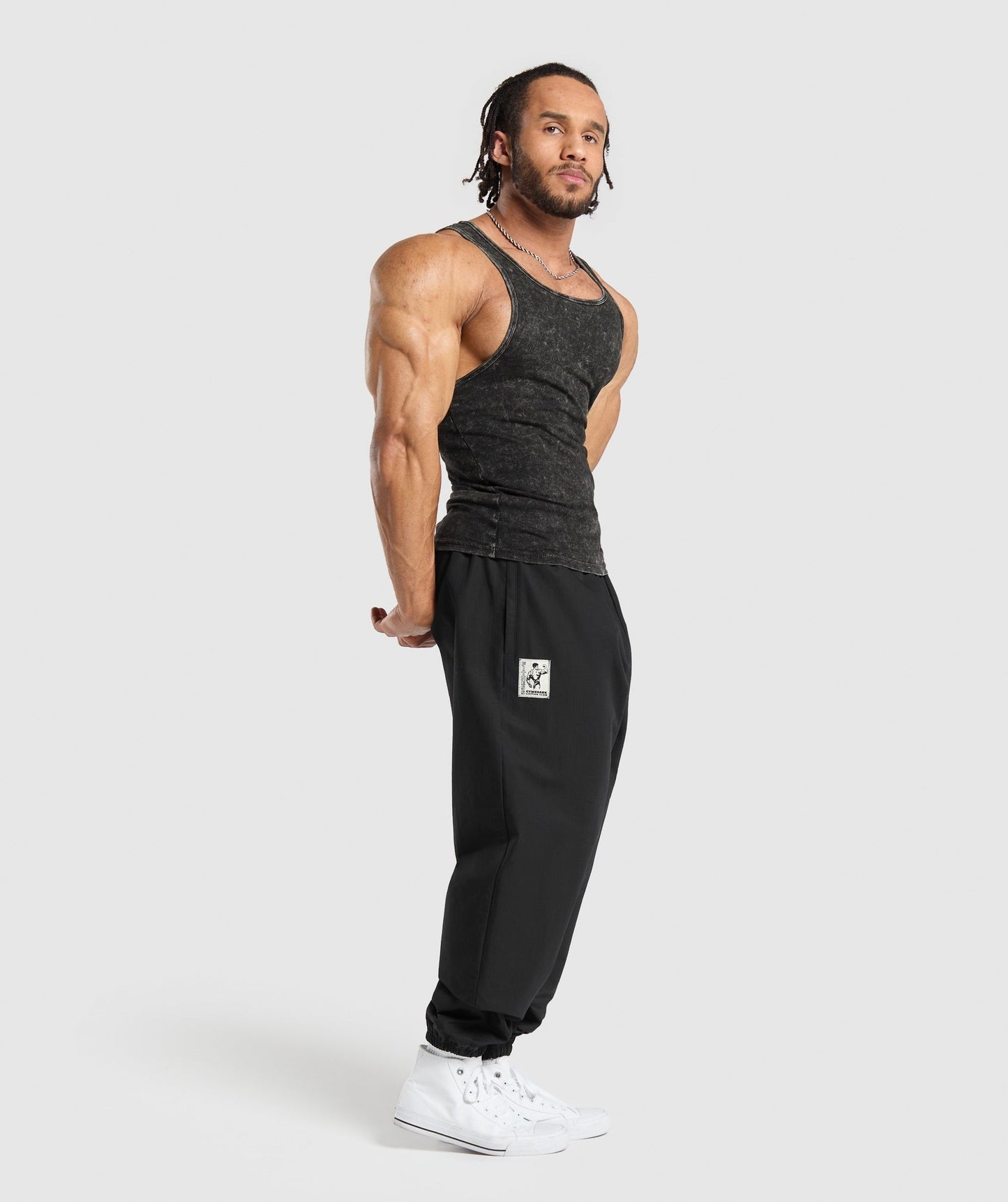Gymshark Washed Ribbed Tank 1PK - Black/Gel Bleach Wash