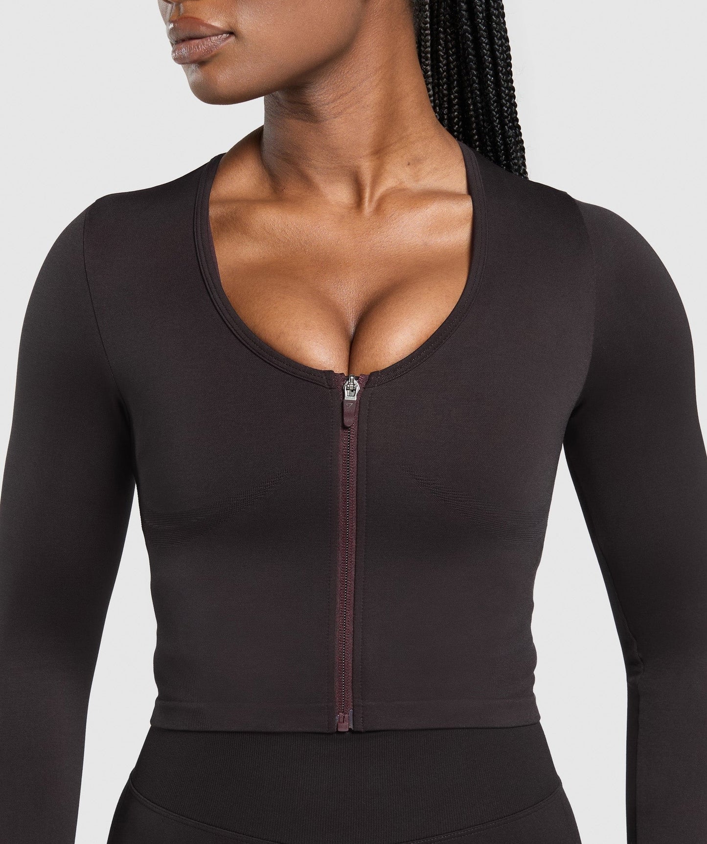 Gymshark Lift Seamless Zip Up Jacket - Depth Purple/Black Marl