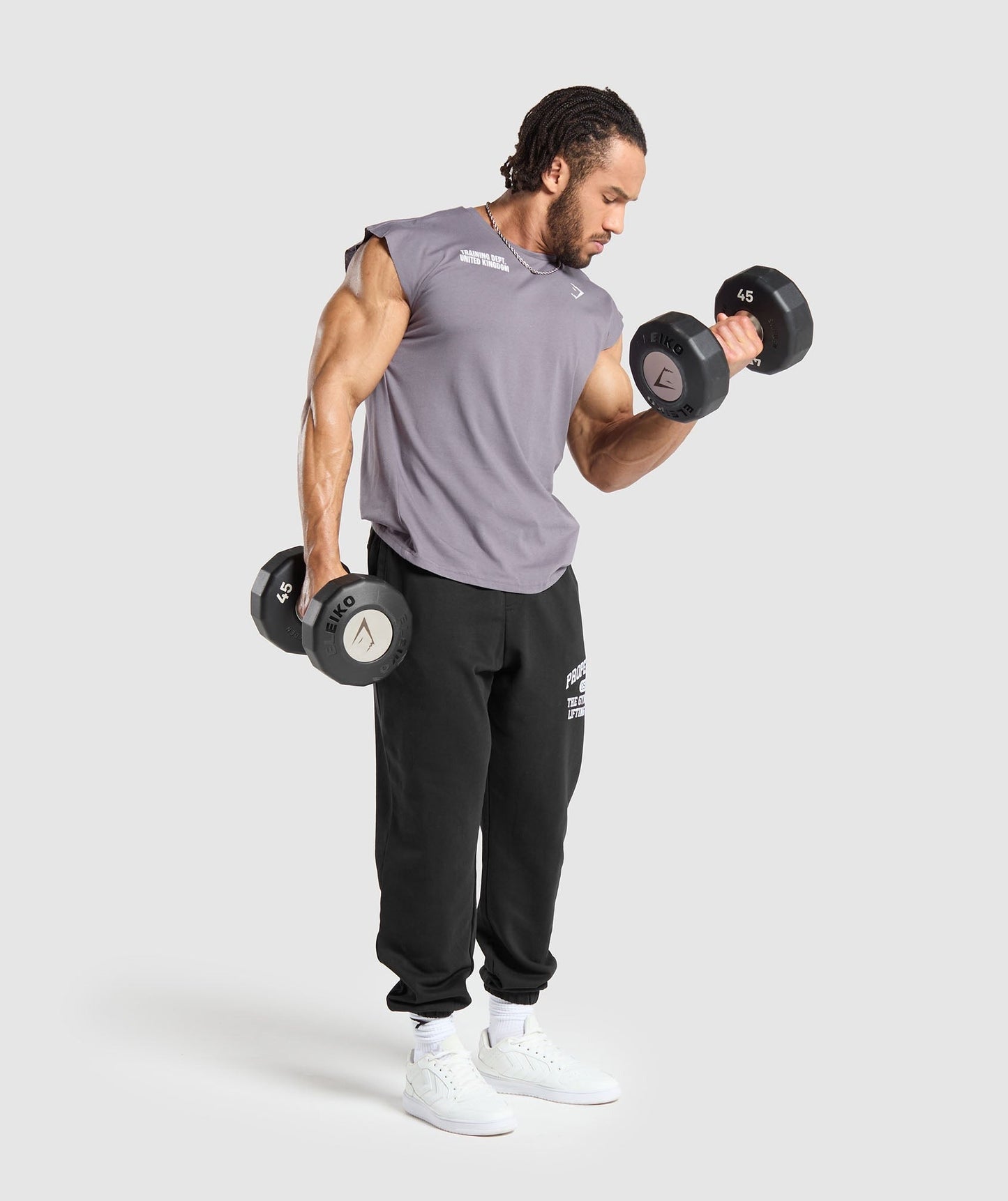 Gymshark Training Dept. UK Cut Off Tank - Fog Purple