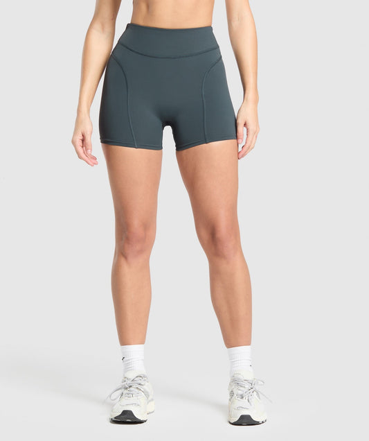 Gymshark Dipped Waistband Shorts - Darkest Teal