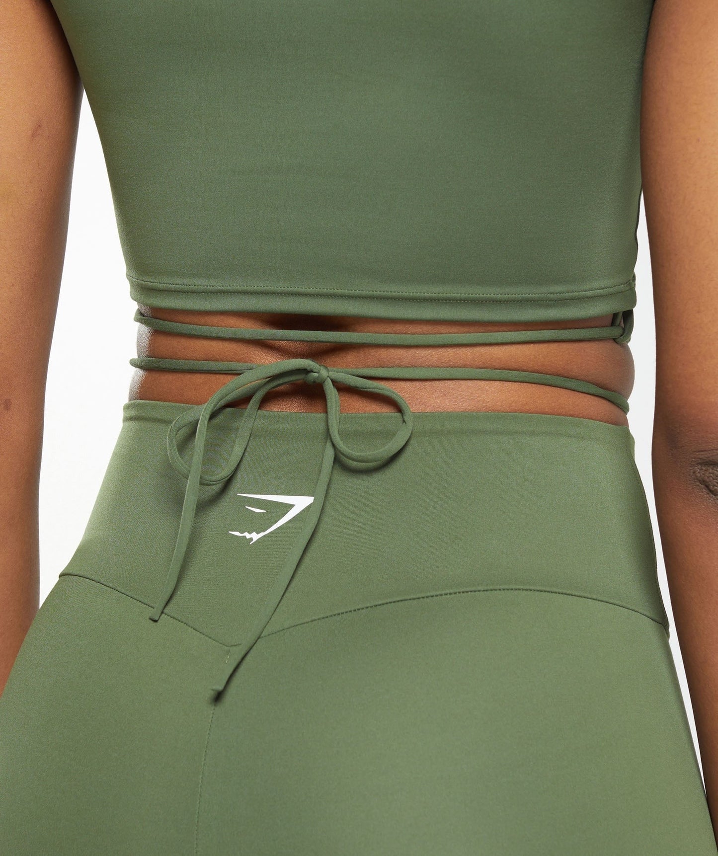 Gymshark Everyday Mock Neck Ribbon T-Shirt - Core Olive