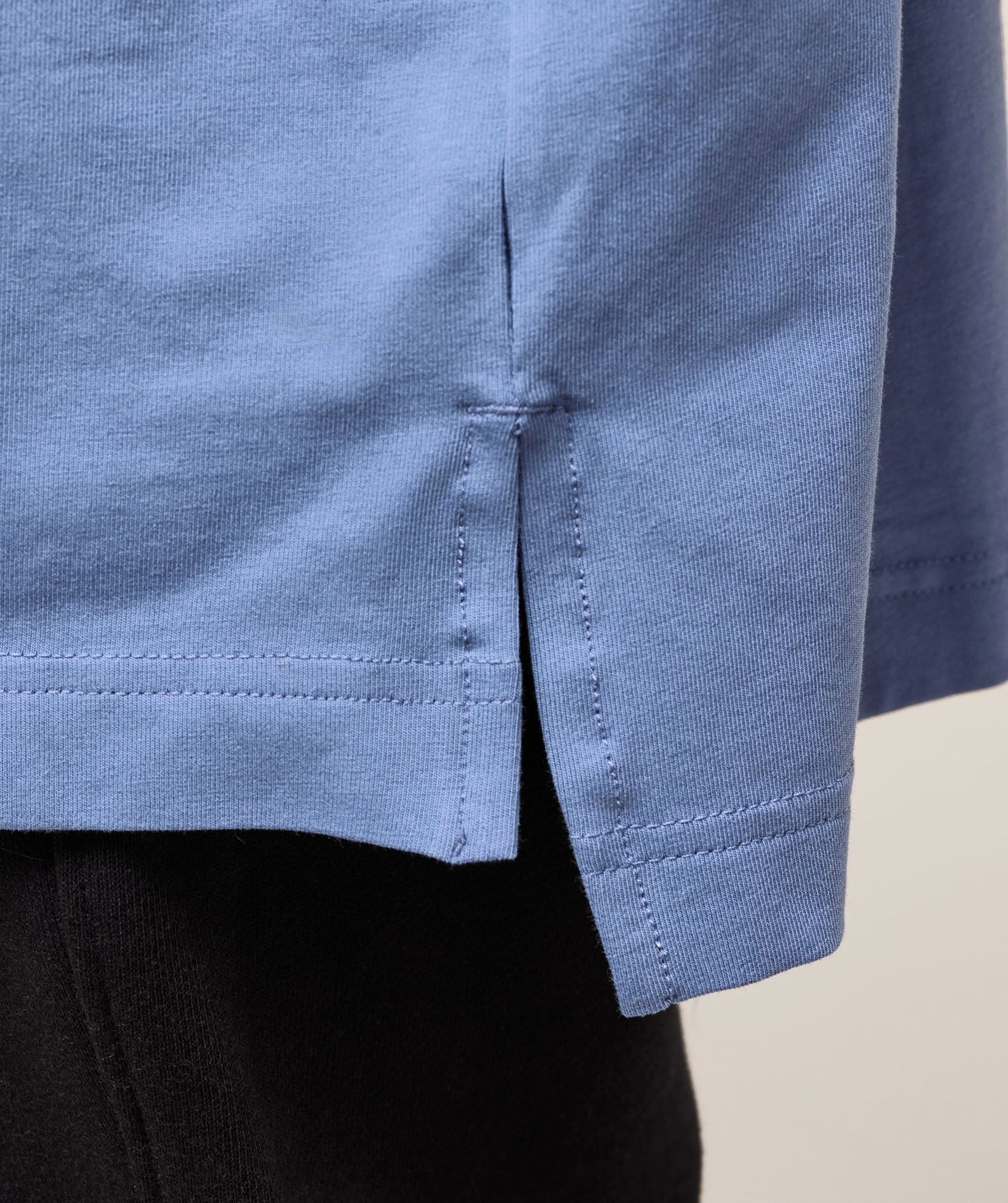 Gymshark Covered Longline Cotton Long Sleeve Top - Worn Blue