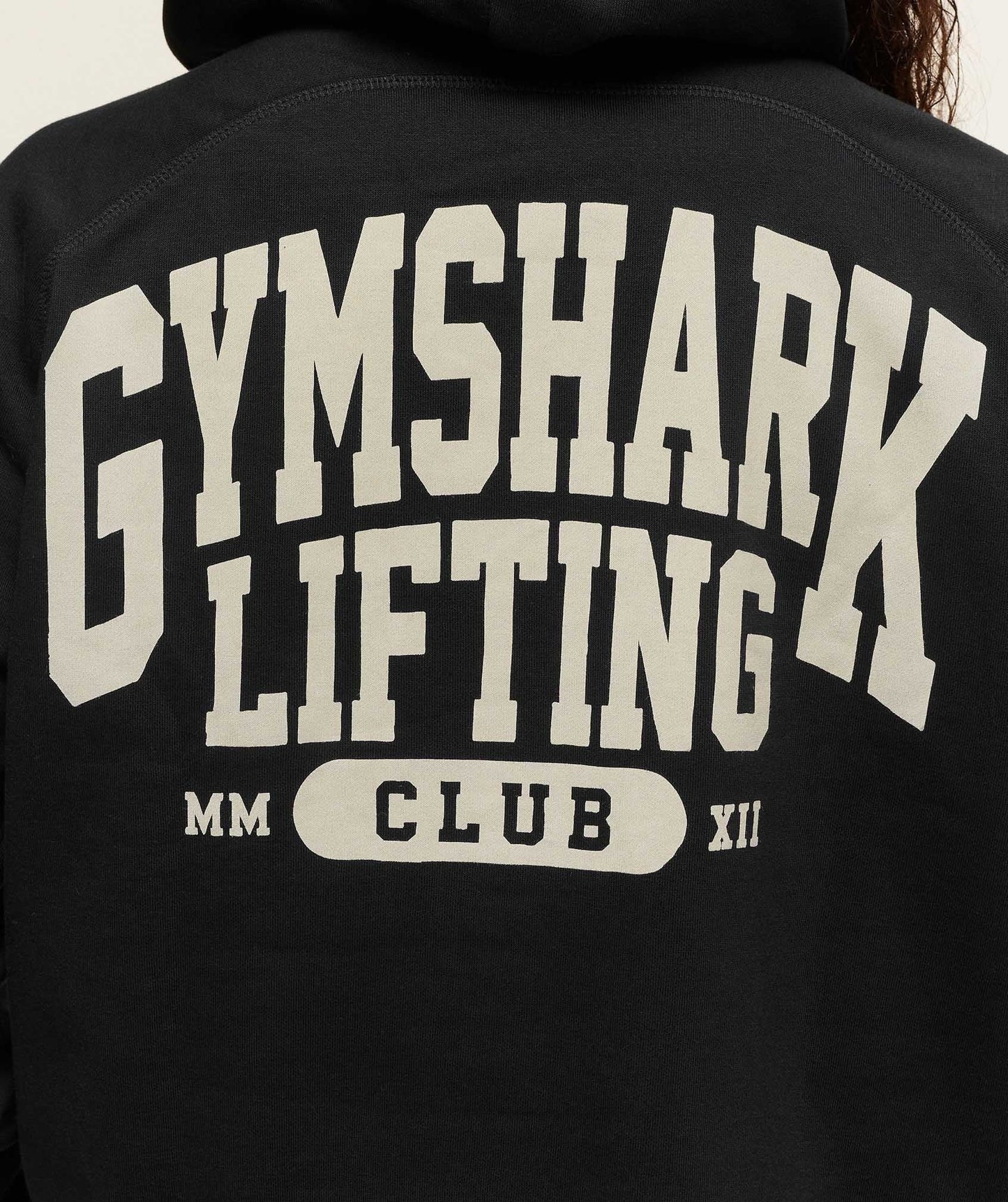 Gymshark Lifting Club Graphic Oversized Hoodie - Black/Soft White