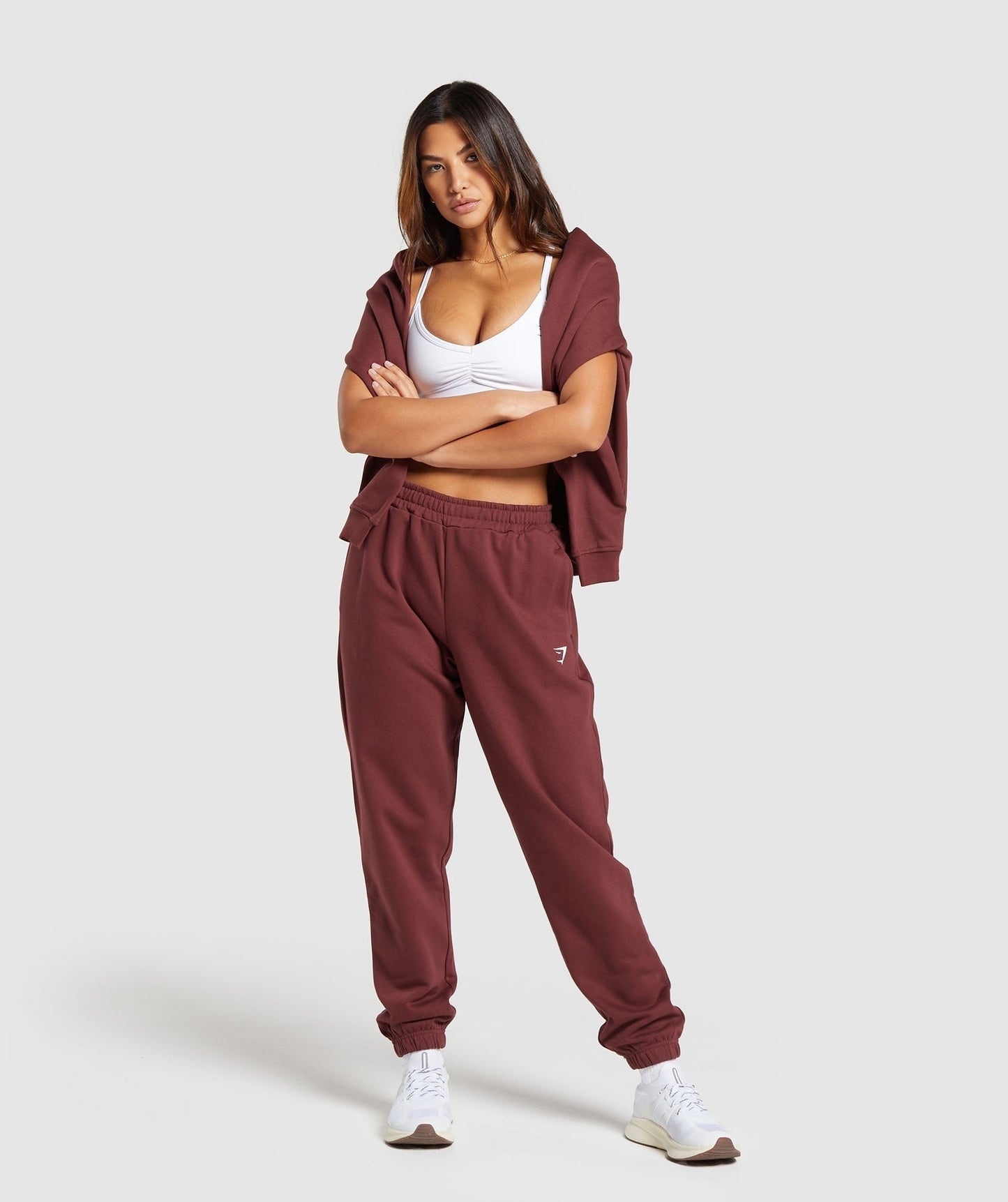 Gymshark Training Regular Fleece Joggers - Burgundy Brown