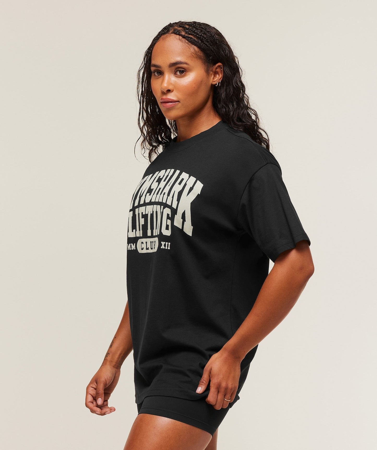 Gymshark Lifting Club Graphic Oversized T-Shirt - Black/Soft White