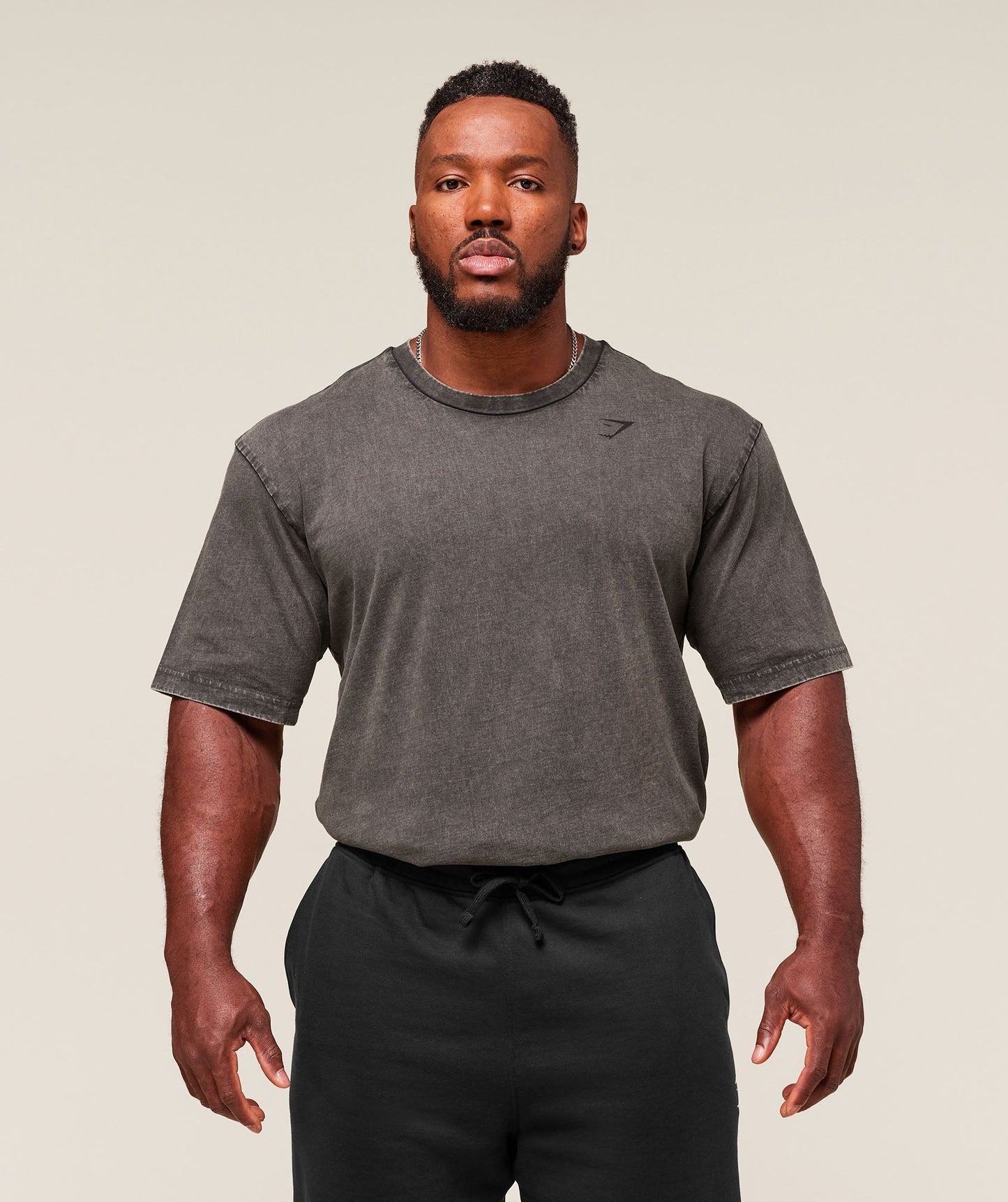 Gymshark Power Washed T-Shirt - Grey/Acid Wash Small Ball