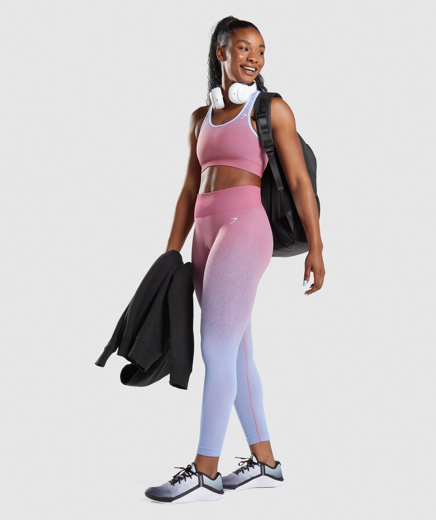 Gymshark Adapt Ombre Seamless Sports Bra - Rose Pink/Light Blue