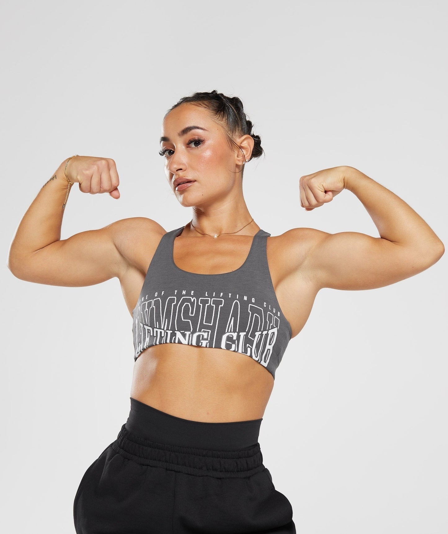 Gymshark Lifting Graphic Bralette - Dark Grey