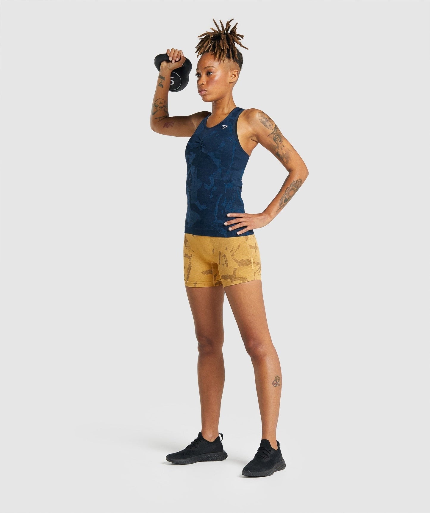 Gymshark Adapt Camo Seamless Tank - Savanna | Navy