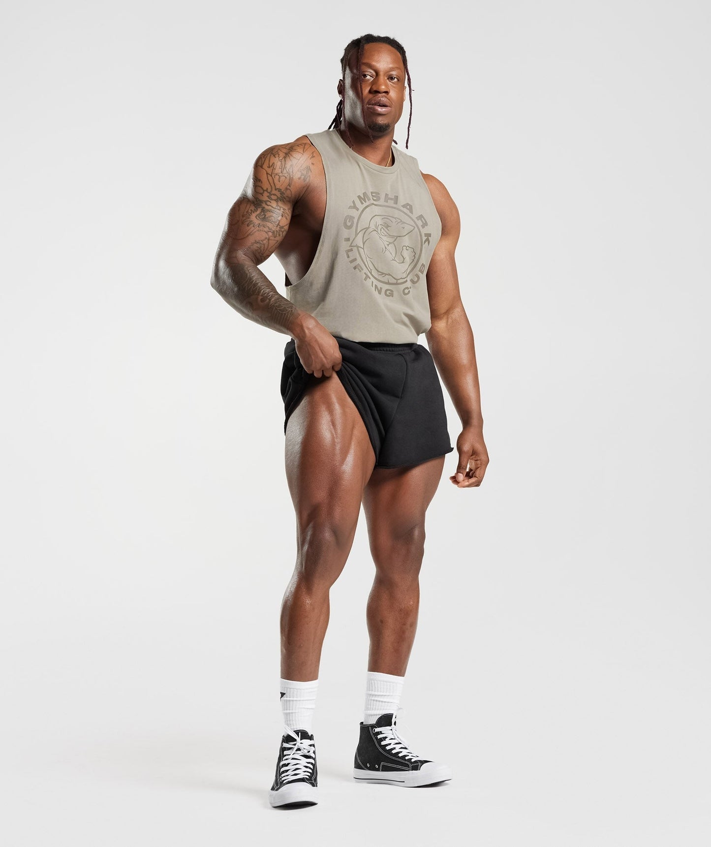 Gymshark Legacy Drop Arm Tank - Ecru Brown