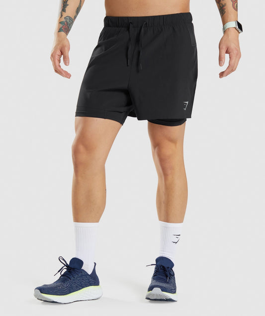 Gymshark Speed 5" 2 in 1 Shorts - Black