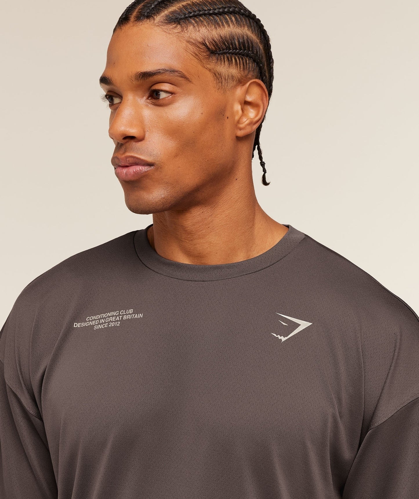 Gymshark Conditioning Club Oversized T-Shirt - Cool Brown/Tinted White