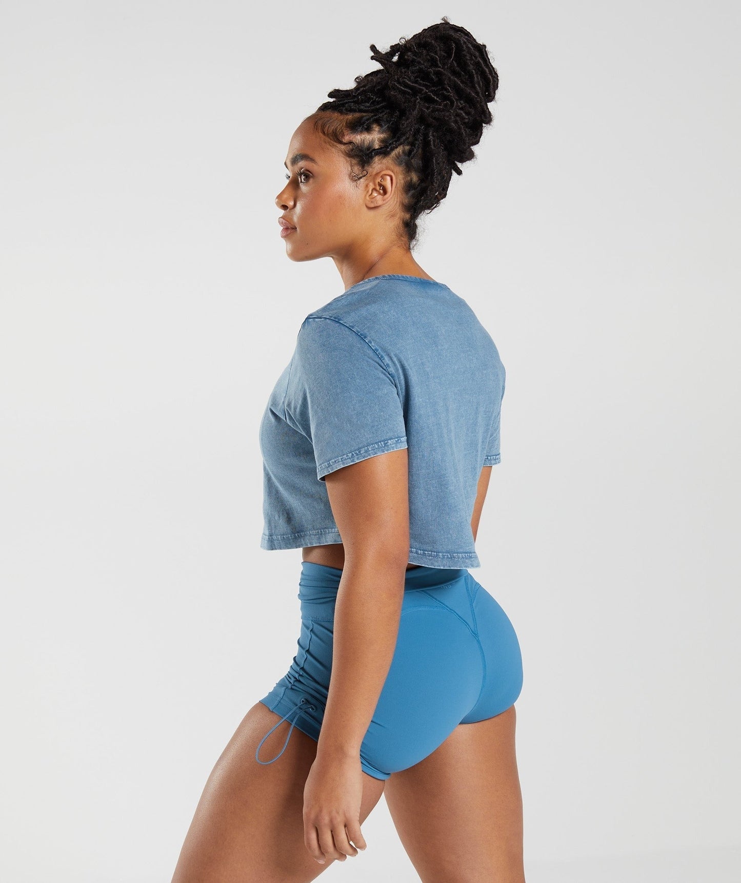 Gymshark Legacy Washed Crop Top - Lakeside Blue