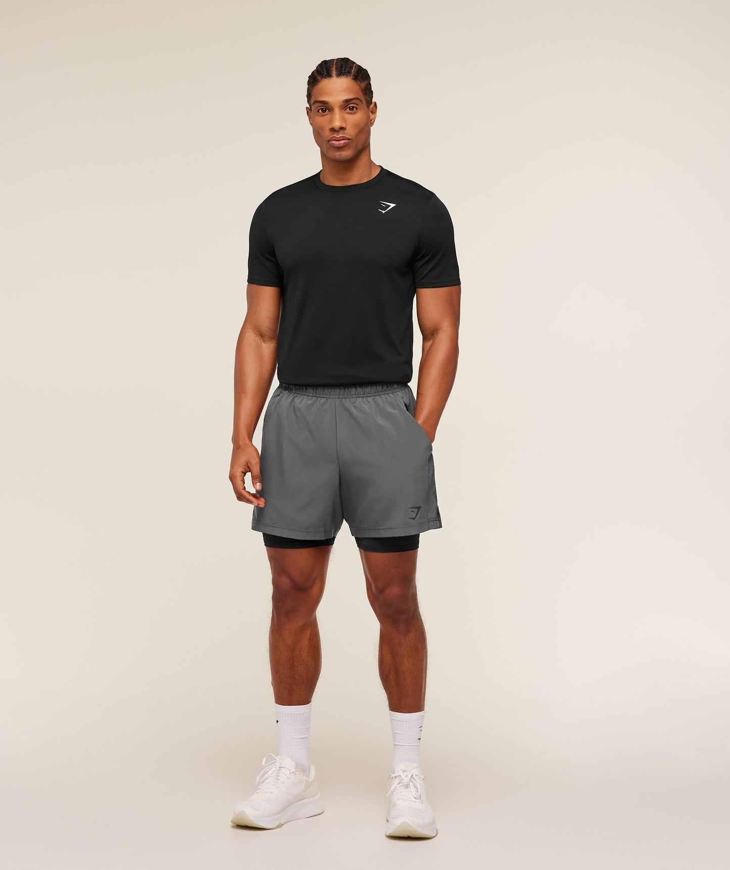 Gymshark Sport 5" 2 in 1 Shorts - Dark Grey/Black