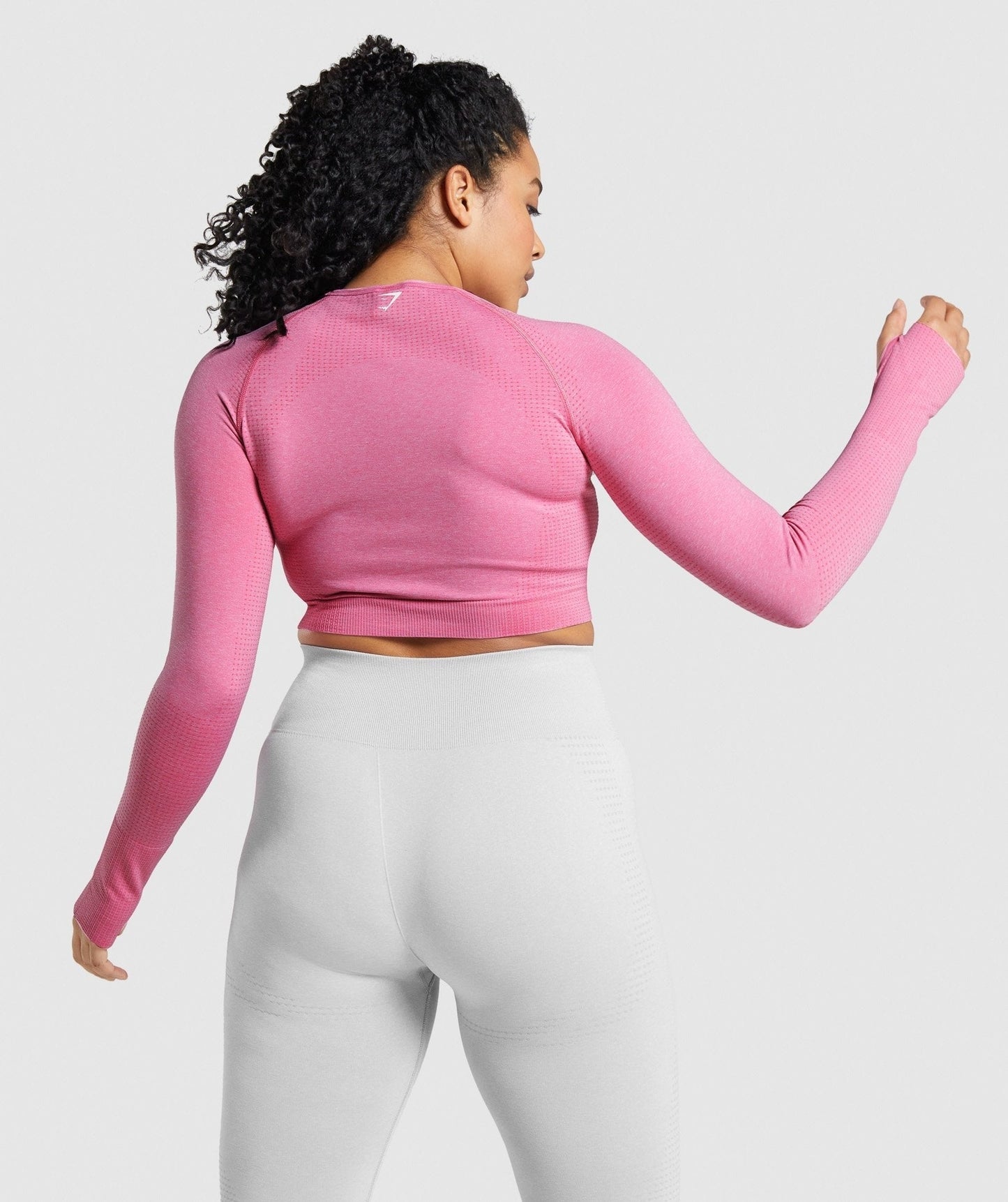 DNU - Gymshark Vital Seamless 2.0 Long Sleeve Crop Top - Pink Marl