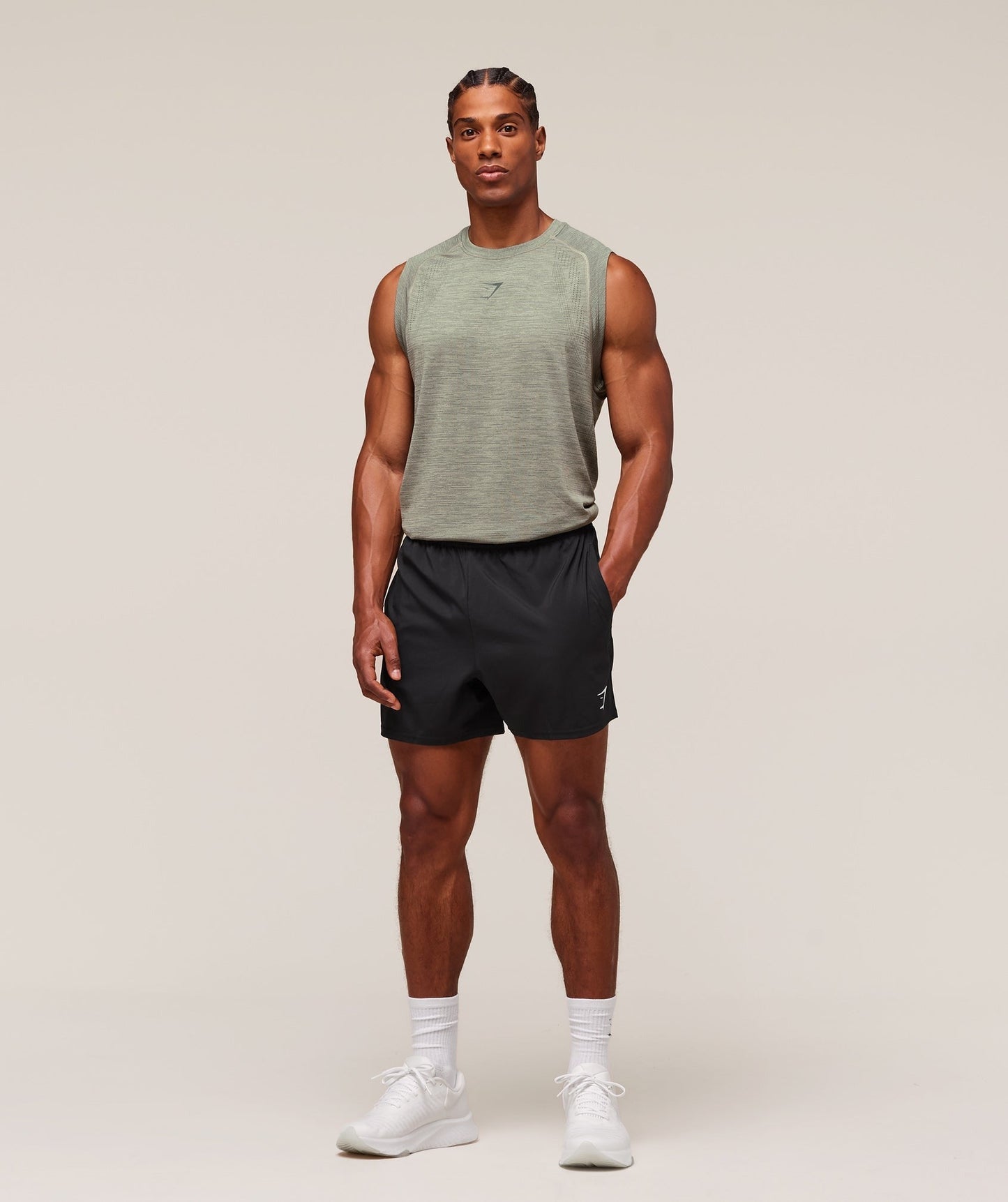 Gymshark Versatile Seamless Tank - Chalk Green/Slate Teal
