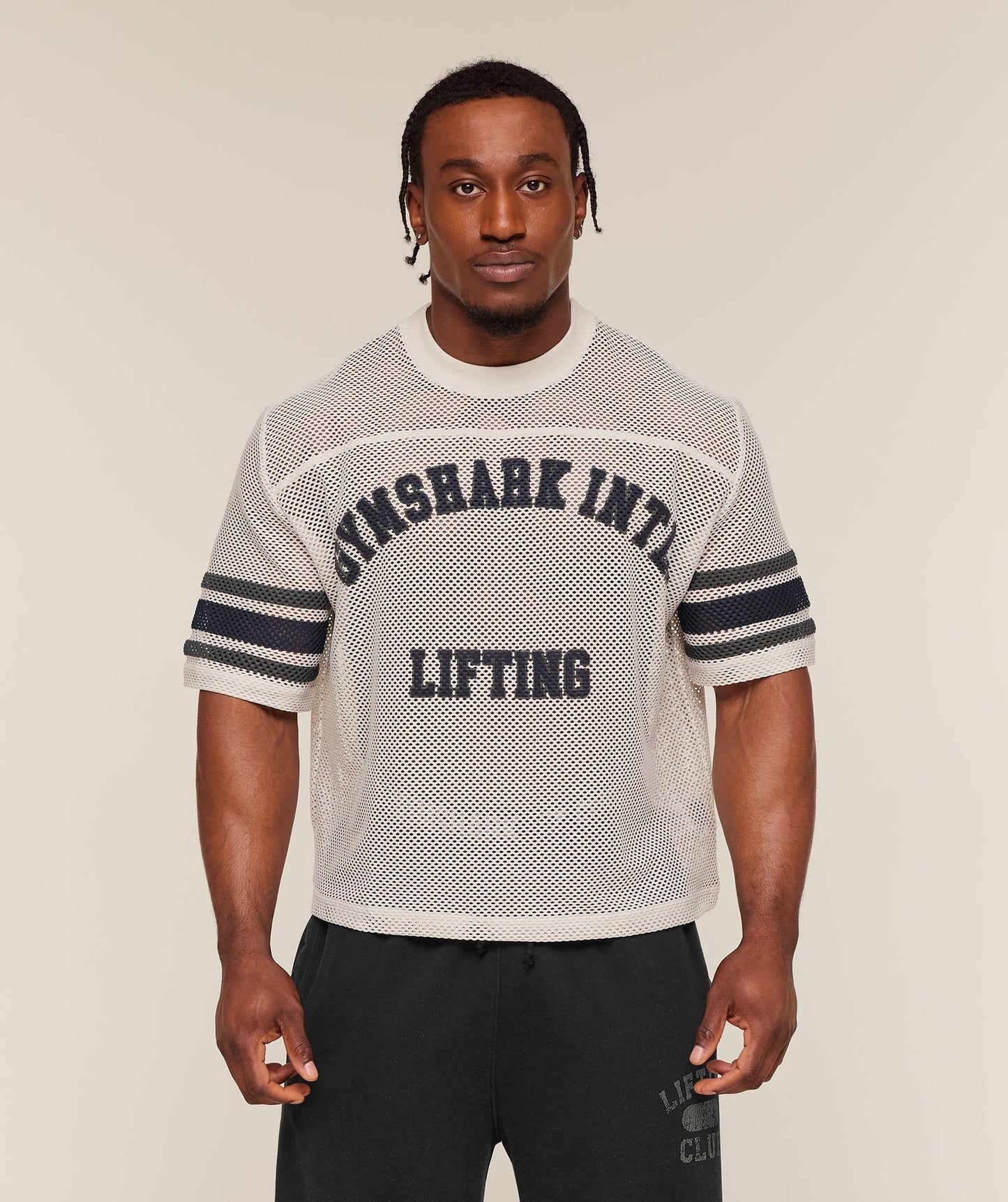 Gymshark Collective Mesh Contrast Jersey - Tinted White