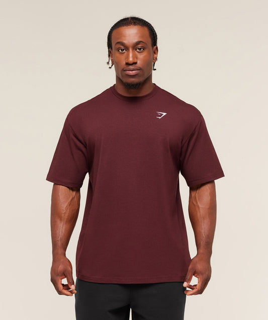 Gymshark Essential Oversized T-Shirt - Rich Maroon