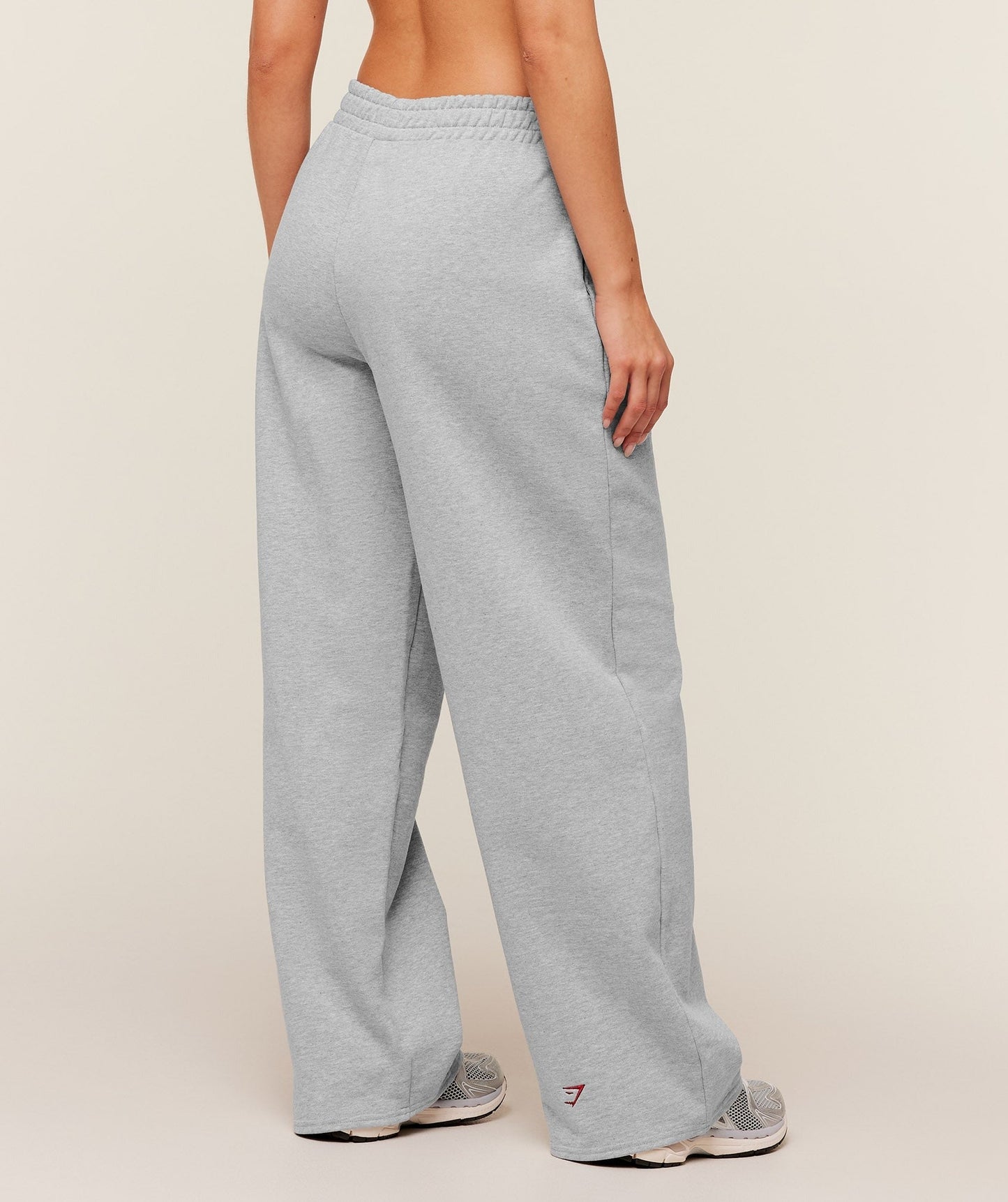 Gymshark Collegiate Graphic Straight Leg Joggers - Light Grey Core Marl