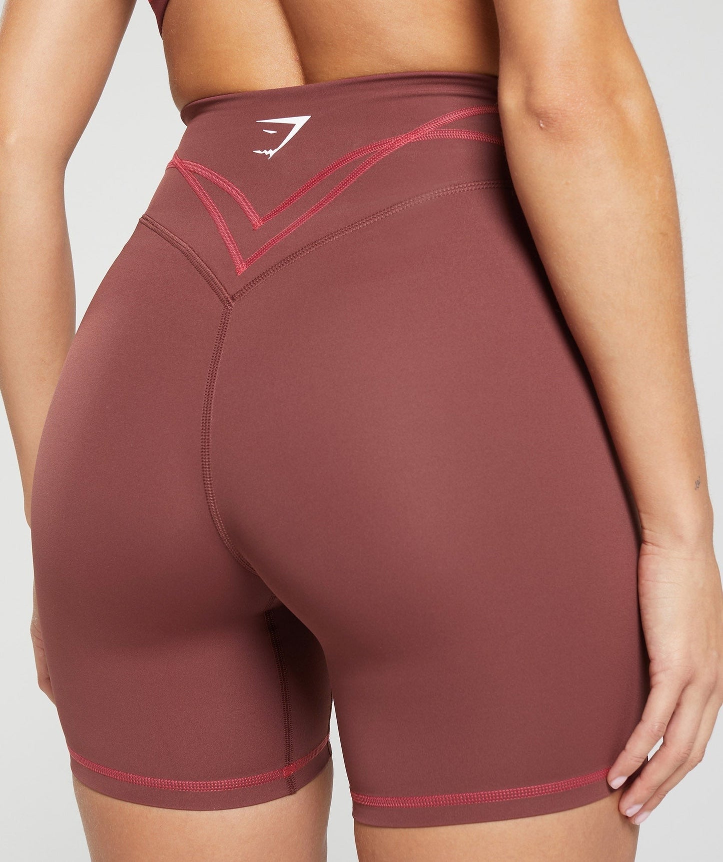Gymshark Stitch Feature Shorts - Burgundy Brown