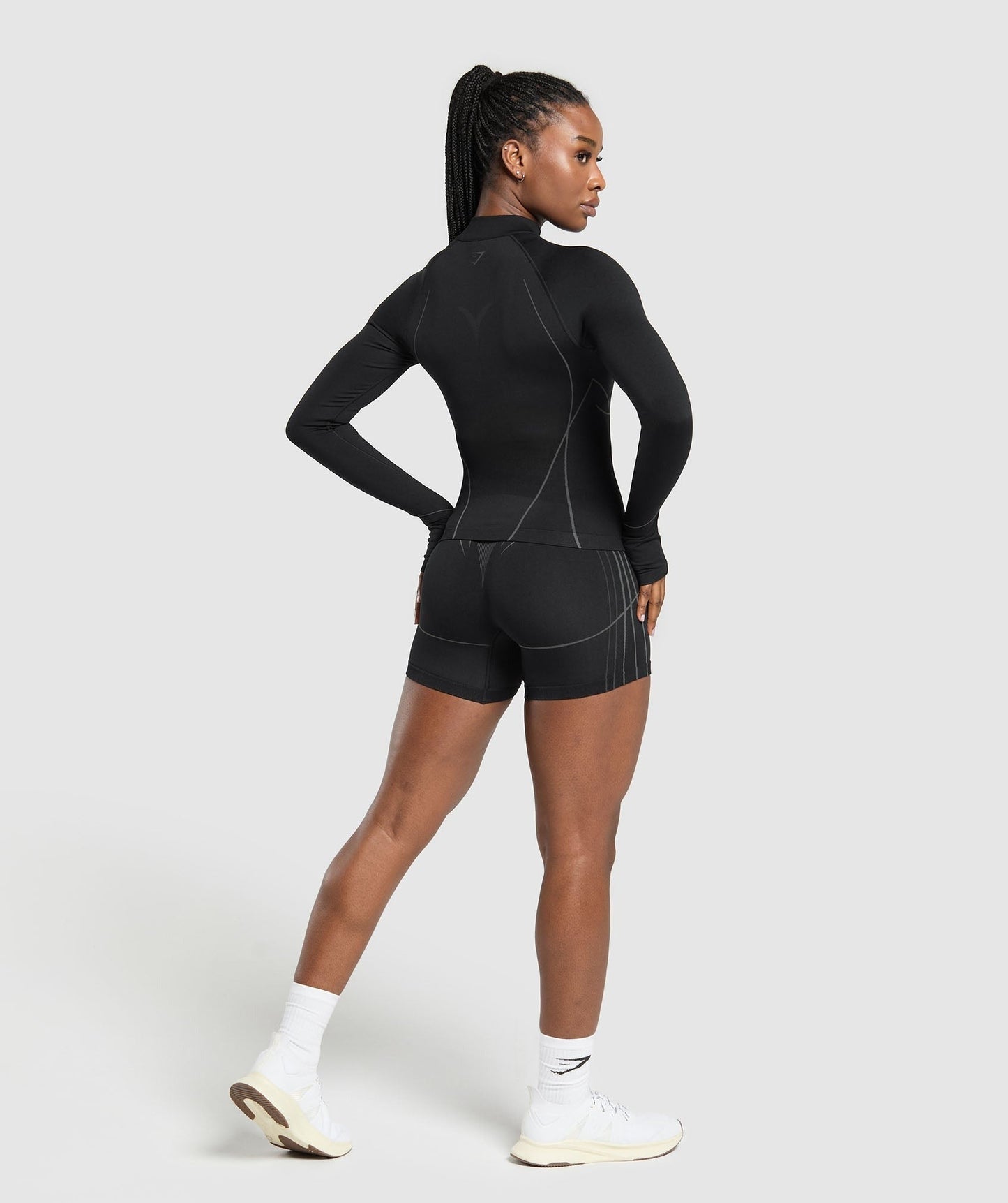 Gymshark Apex Seamless 1/4 Zip Pullover - Black/Graphite Grey