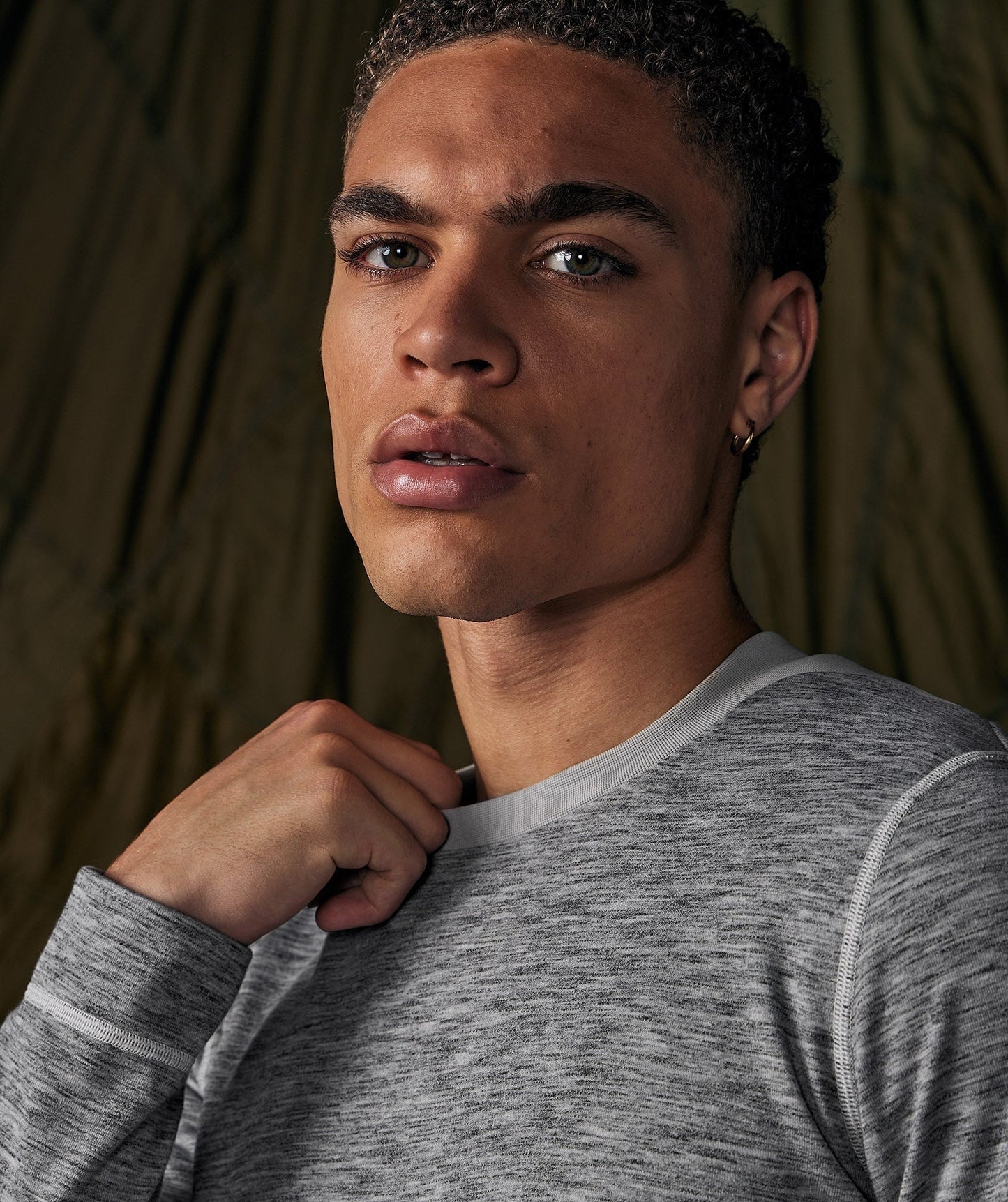 Gymshark Retake Long Sleeve T-Shirt - Light Grey/Graphite Grey Marl